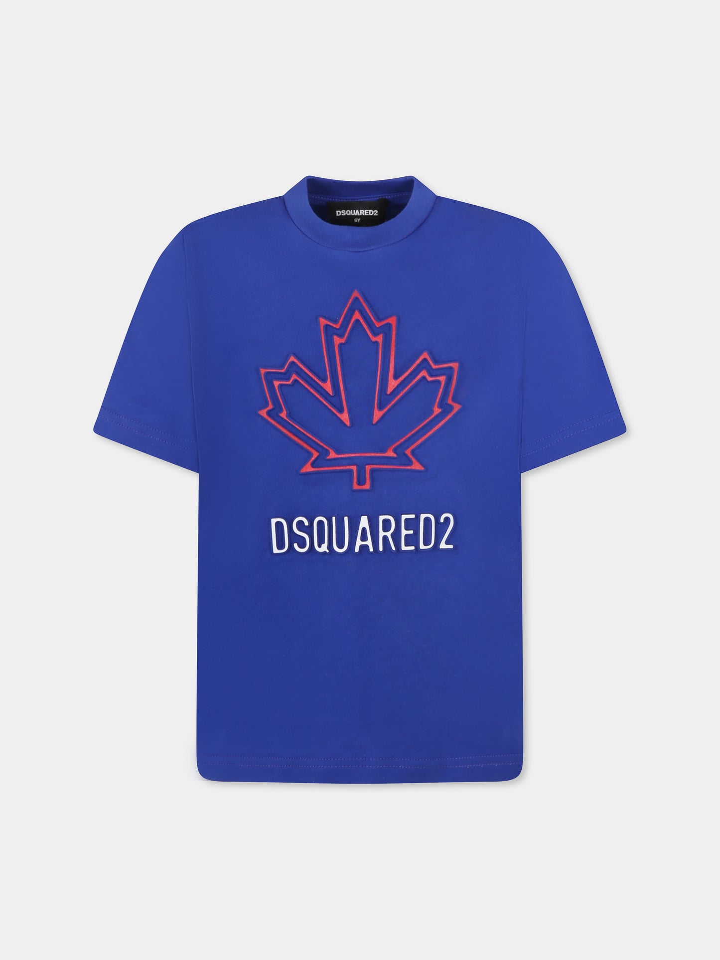 T-shirt bleu pour garçon avec logo