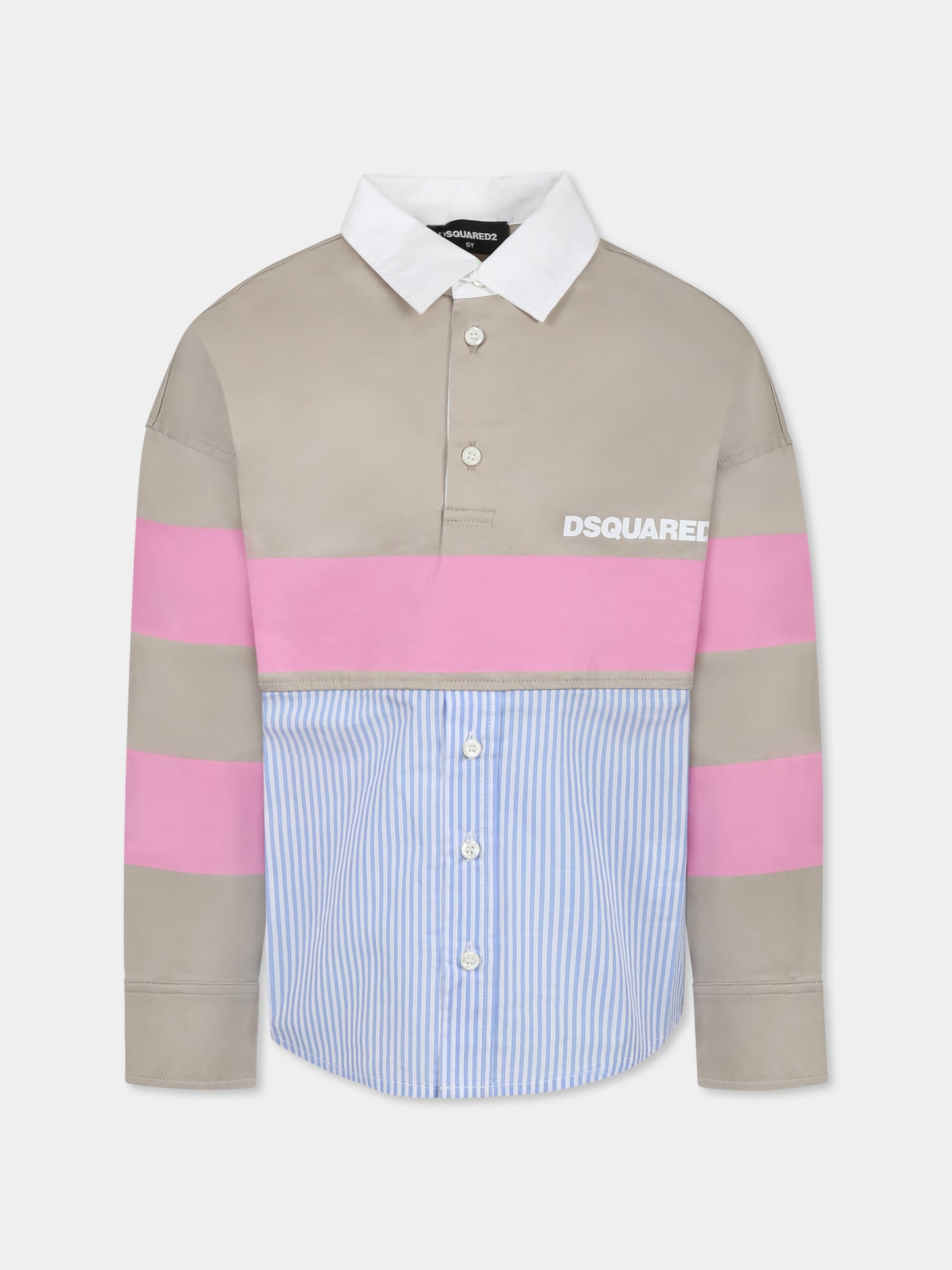 Chemise multicolore pour garçon avec logo