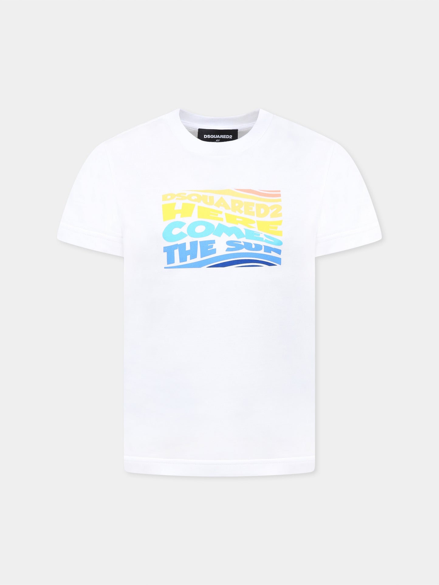 T-shirt blanc pour garçon avec logo