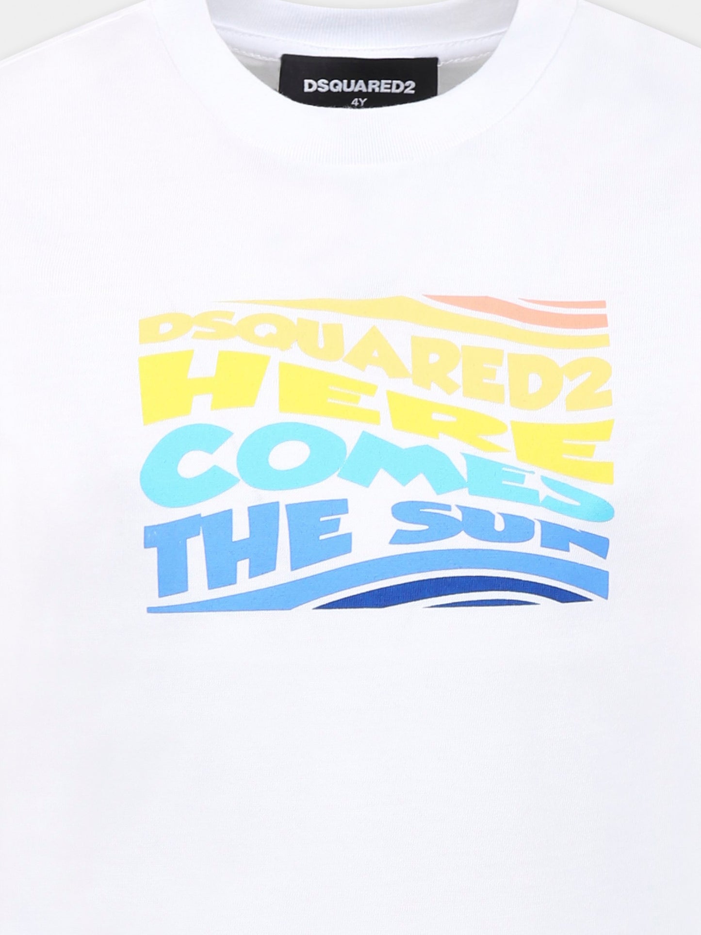 T-shirt blanc pour garçon avec logo