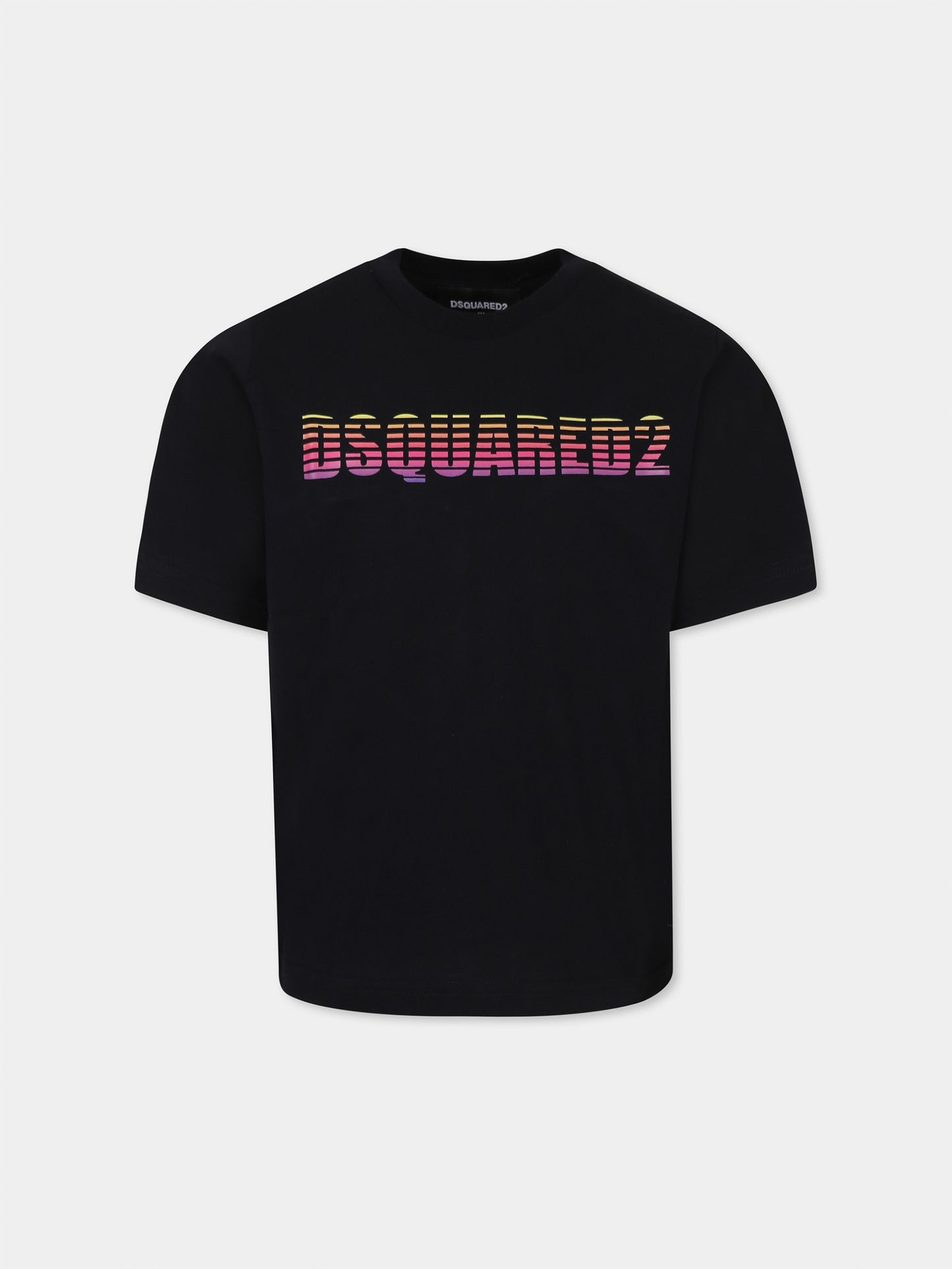 T-shirt noir pour garçon avec logo