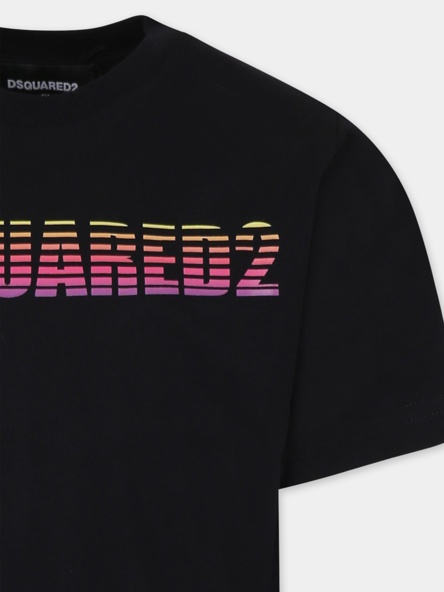 T-shirt noir pour garçon avec logo