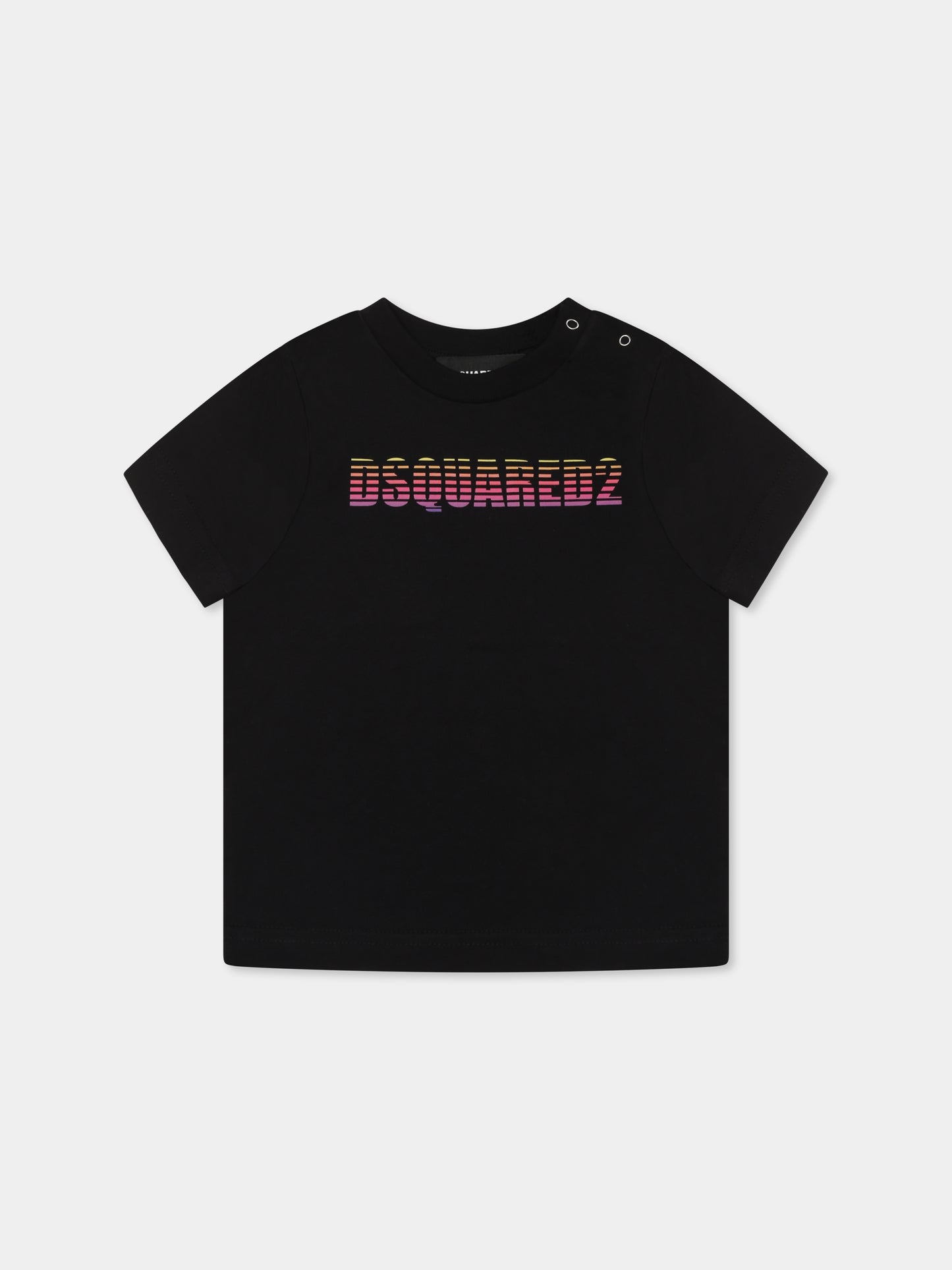 T-shirt nera per neonato con logo,Dsquared2,DQ2857 D0015 D2T1156B DQ900