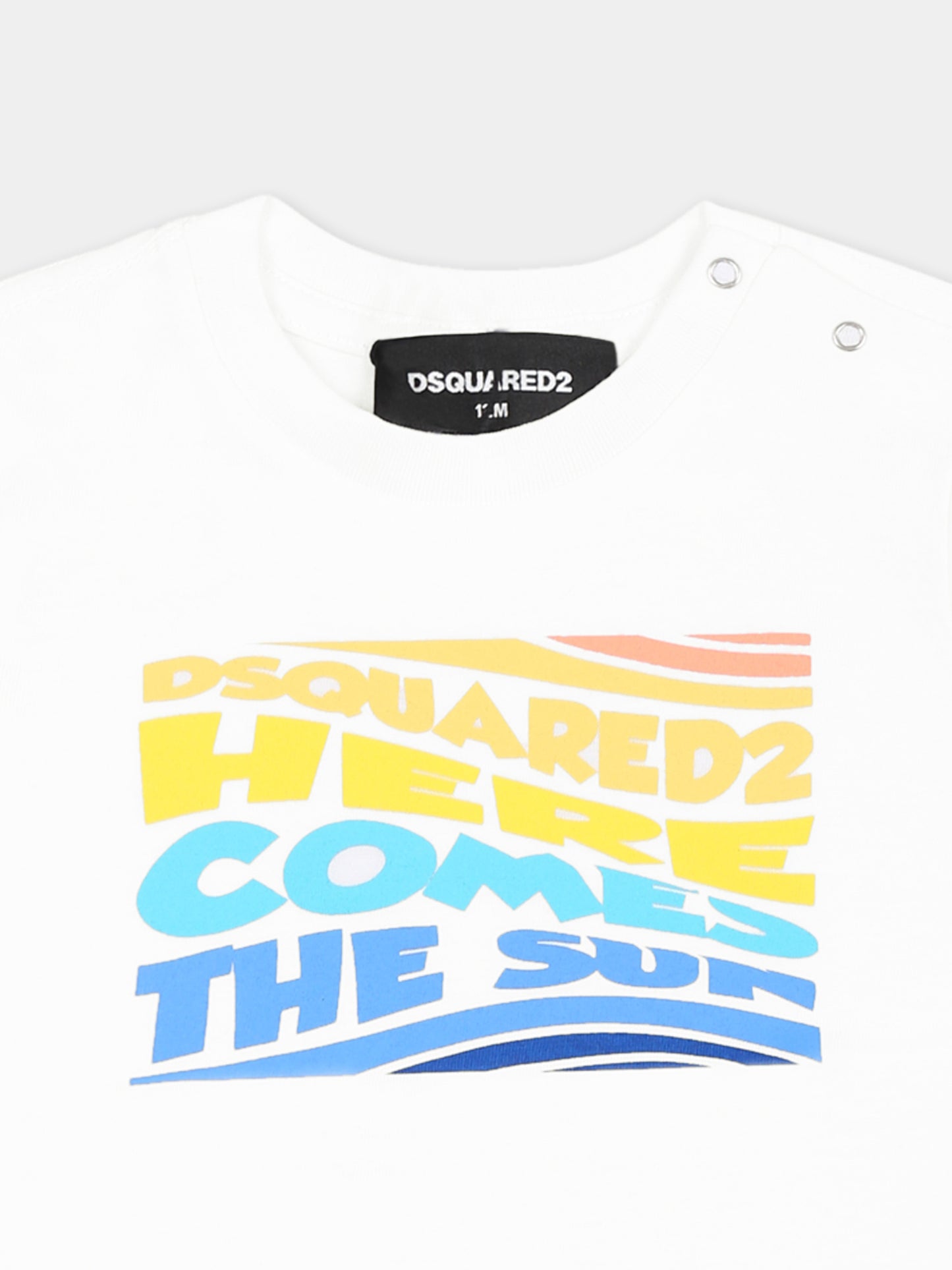 T-shirt blanc pour bébé garçon avec logo