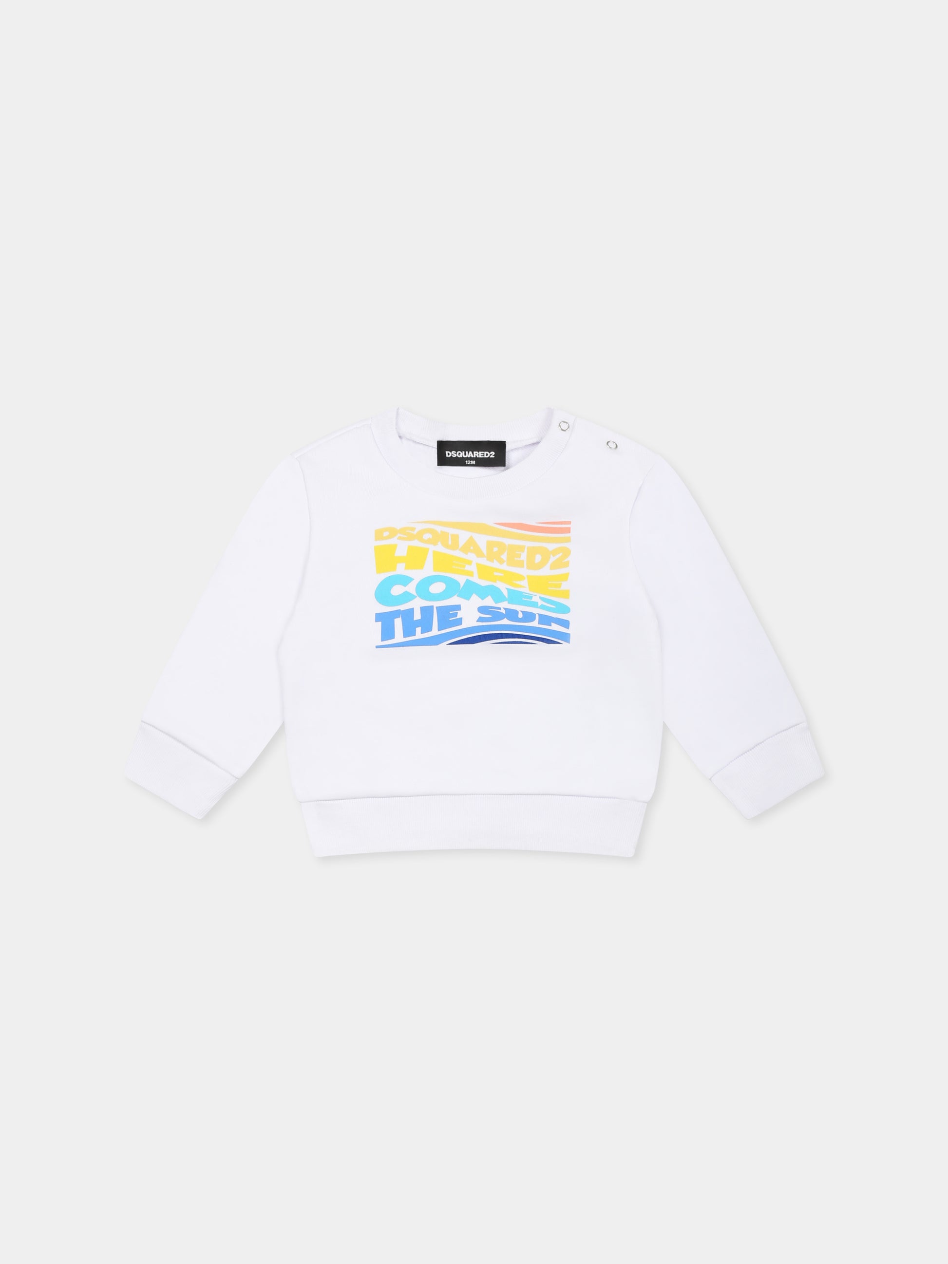 T-shirt bianca per neonato con logo,Dsquared2,DQ2862 D0094 D2S903B DQ100