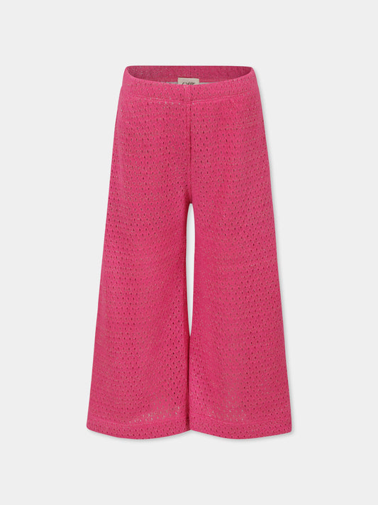 Pantaloni fucsia per bambina,Caffe' D'orzo,ZW6A40 Q0043 50L