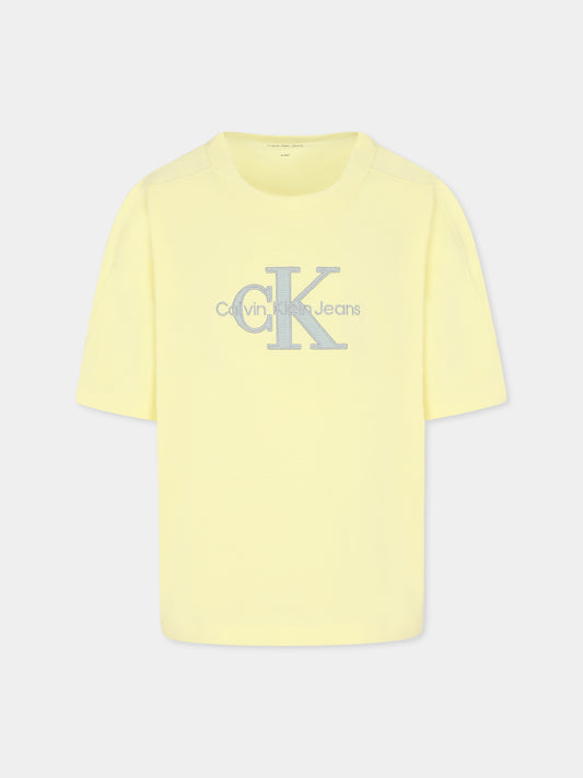 T-shirt gialla per bambino con logo,Calvin Klein Kids,25S CKIB0IB02452J IB0IB02452 ZA6
