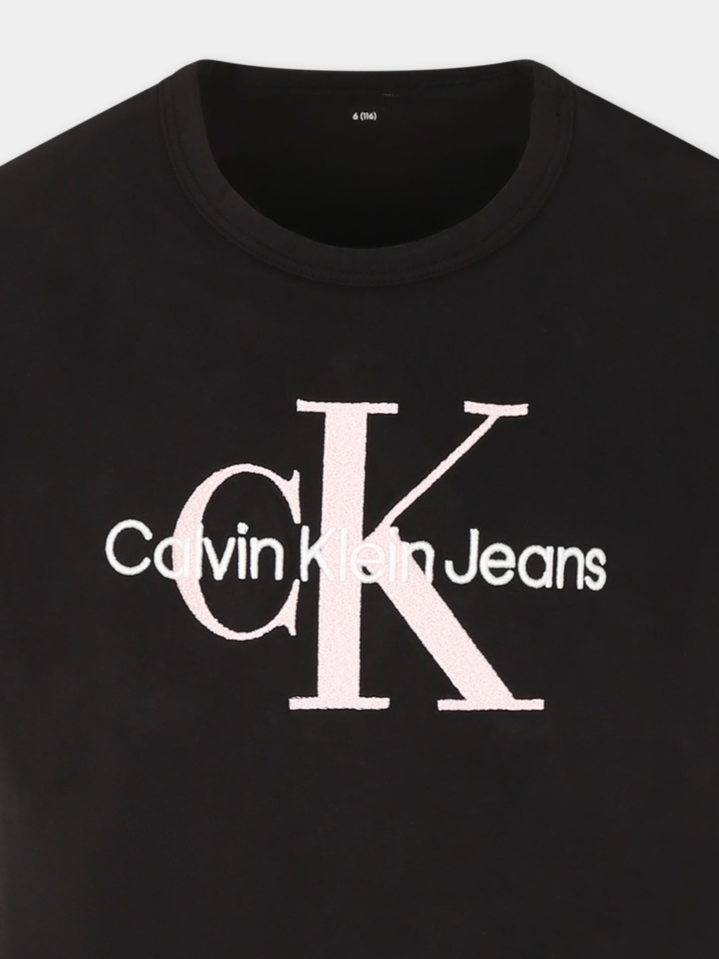 T-shirt nera per bambina con logo,Calvin Klein Kids,25S CKIG0IG02861J IG0IG02861 BEH