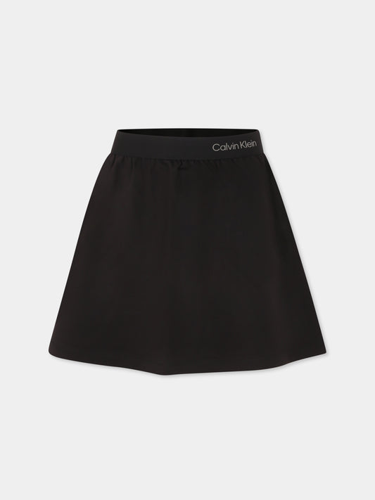 Gonna nera per bambina con logo,Calvin Klein Kids,25S CKIG0IG02895J IG0IG02895 BEH