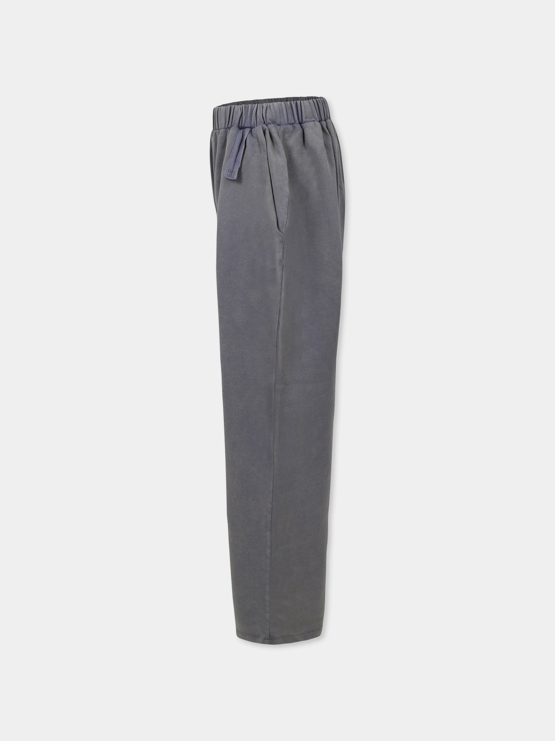 Pantaloni grigi per bambina con logo,Douuod Kids,DW6R00 Z2929 922