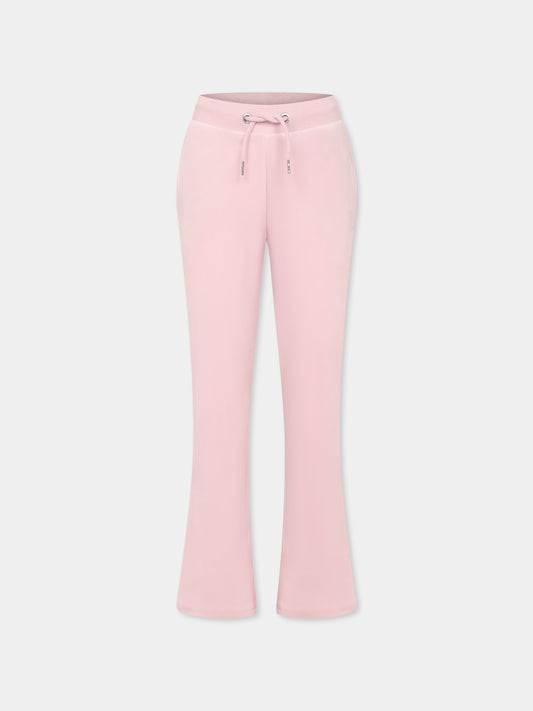 Pantaloni viola per bambina con logo di strass,Juicy Couture,25S JCJBX6359 JBX6359 Y8U