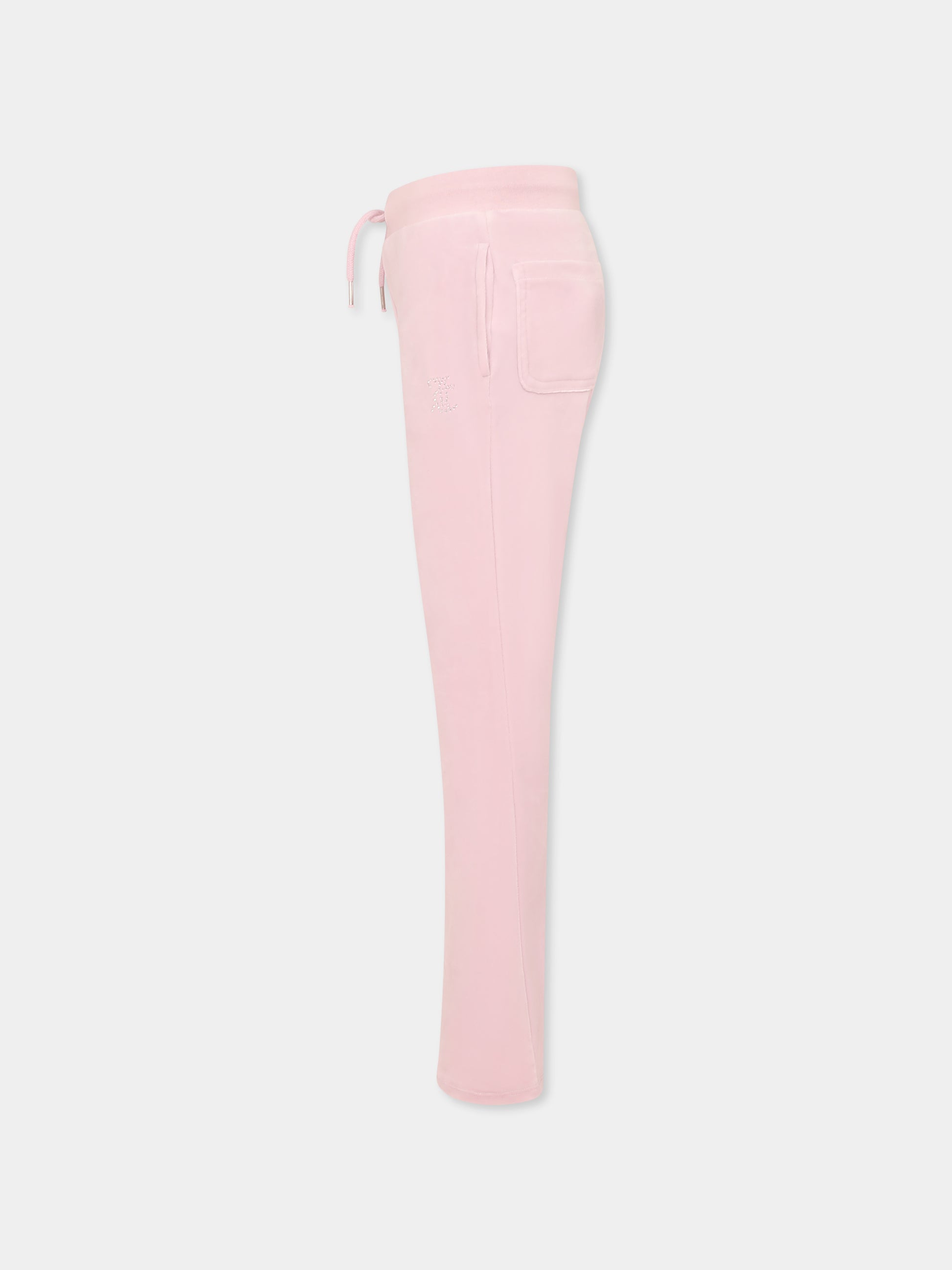 Pantaloni viola per bambina con logo di strass,Juicy Couture,25S JCJBX6359 JBX6359 Y8U