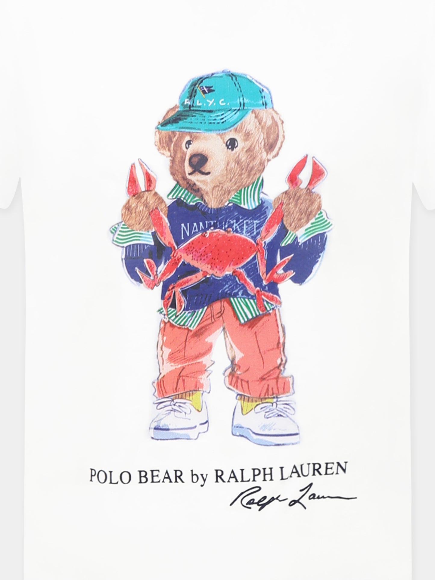 T-shirt blanc pour garçon avec Polo Bear
