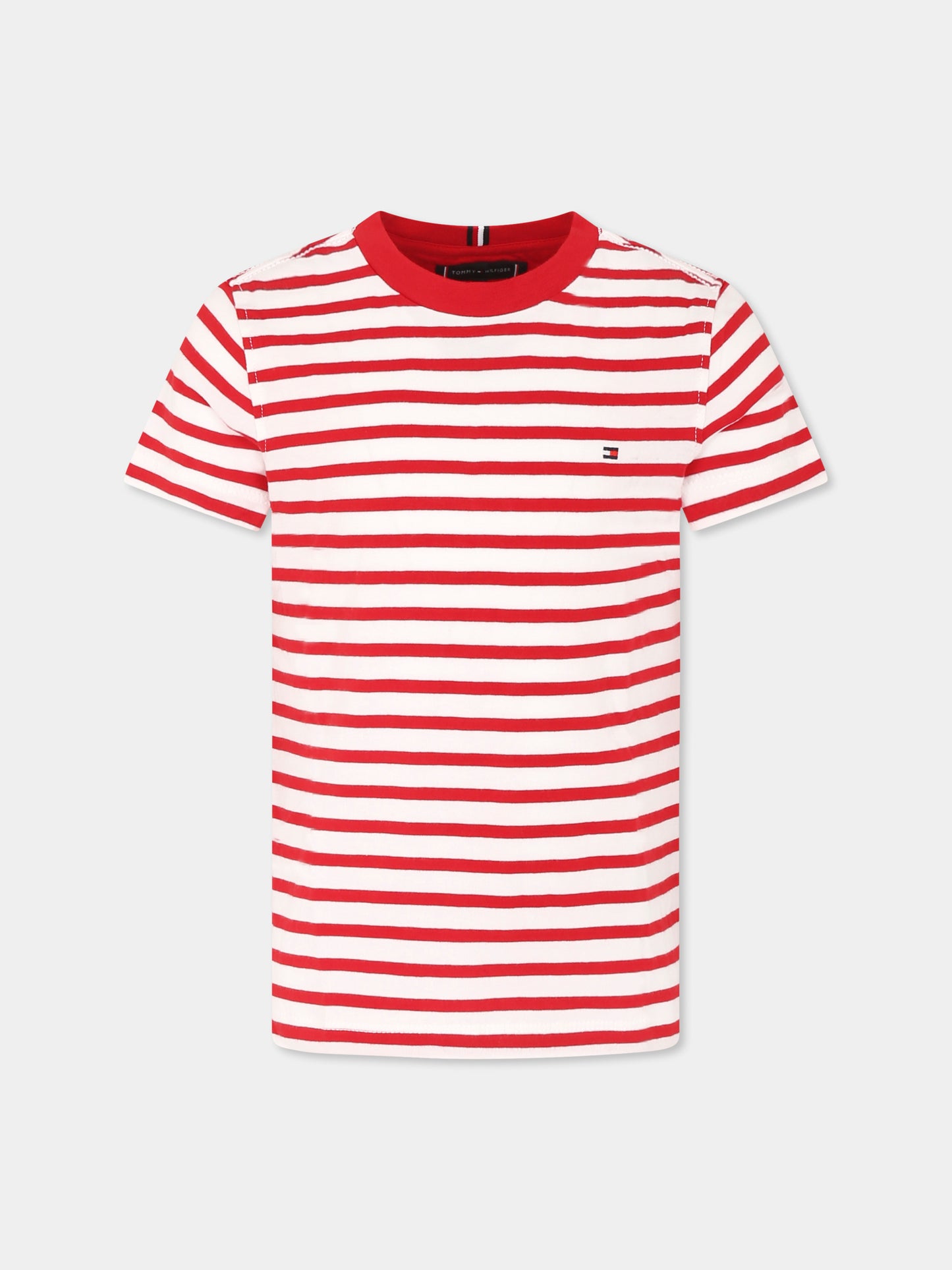 T-shirt rossa per bambino con logo,Tommy Hilfiger Junior,25S THKB0KB06879J KB0KB06879 0EV