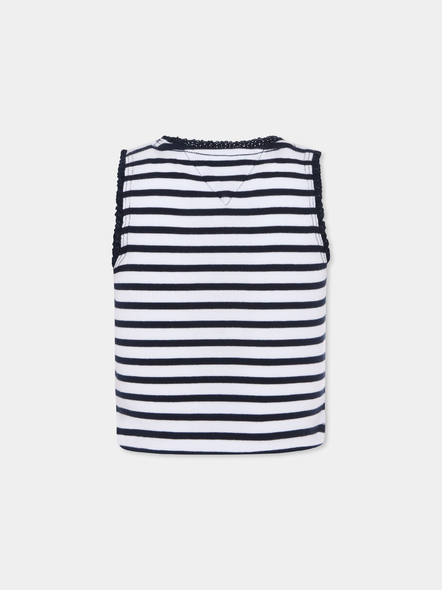 Canotta multicolor per bambina con bandierina,Tommy Hilfiger Junior,25S THKG0KG08588J KG0KG08588 C1G