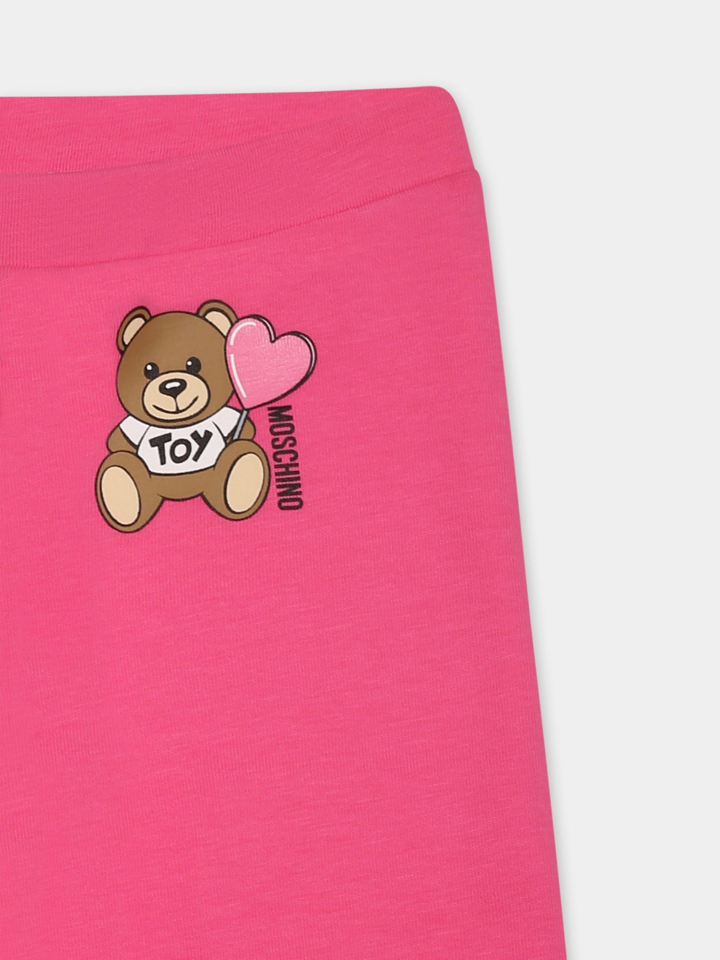 Legging fuchsia pour bébé fille avec Teddy Bear