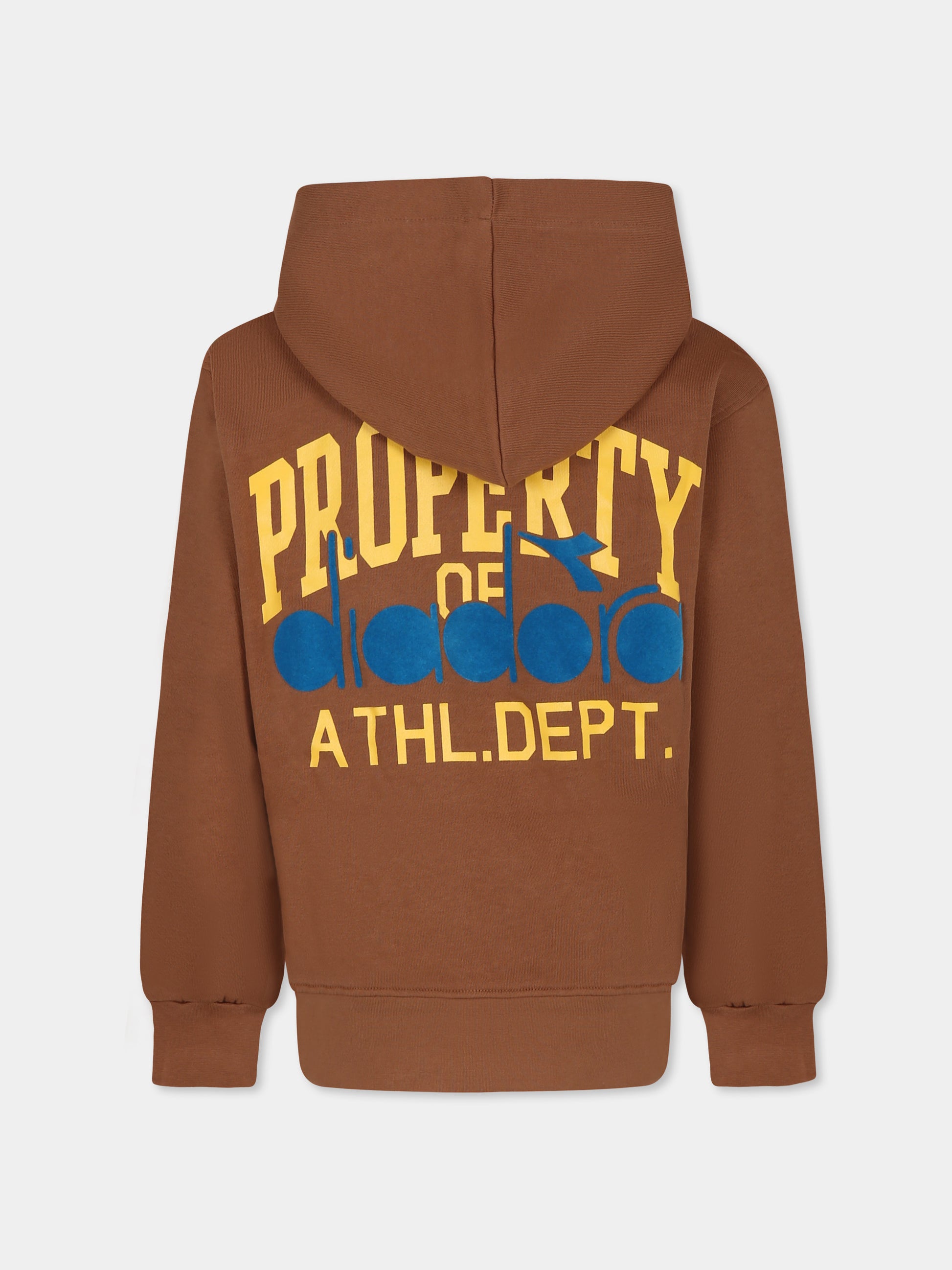 Felpa marrone per bambino con logo,Diadora Kids,S4DIJBHS009 924