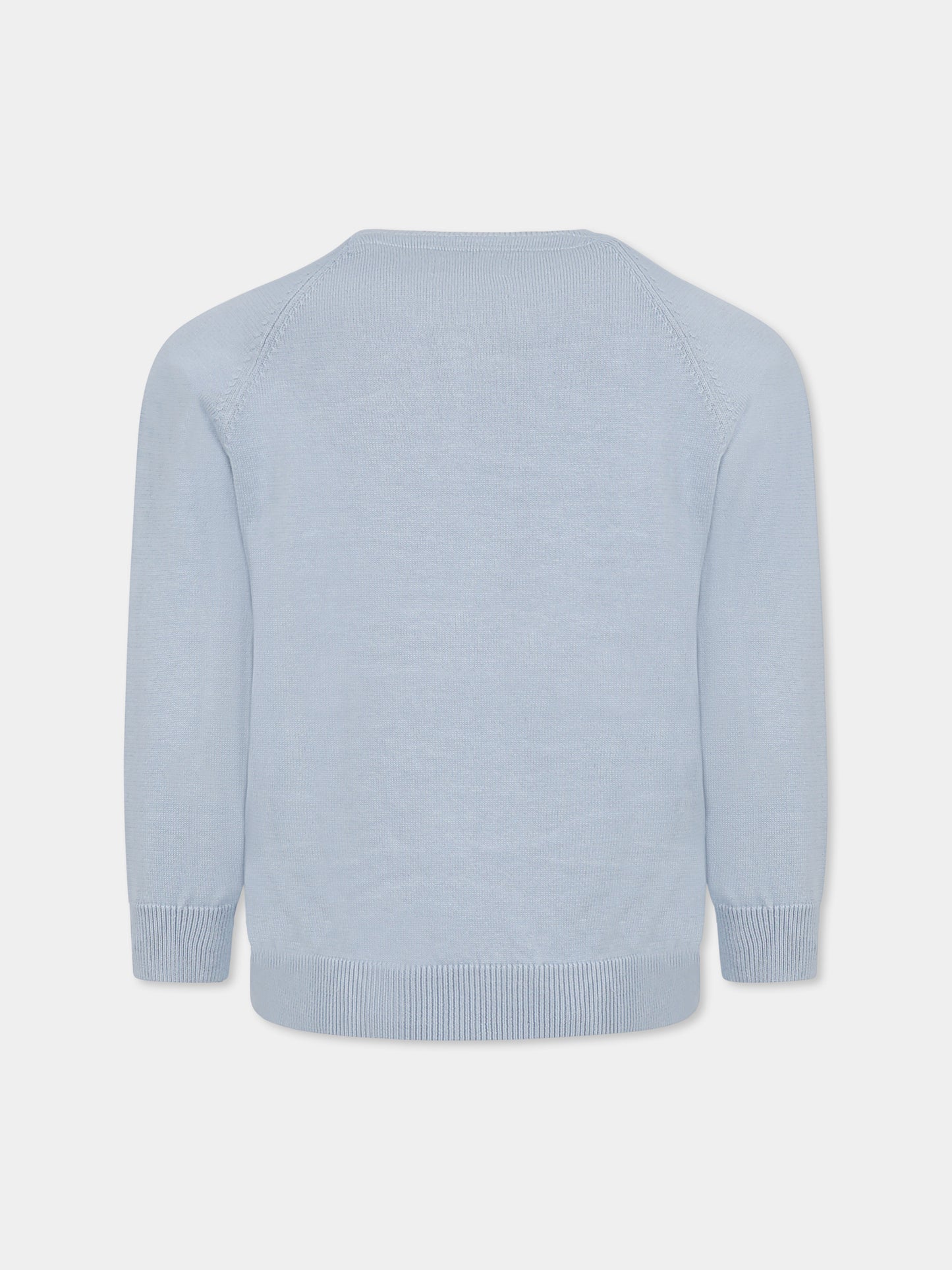 Pull bleu clair pour garçon avec logo patch