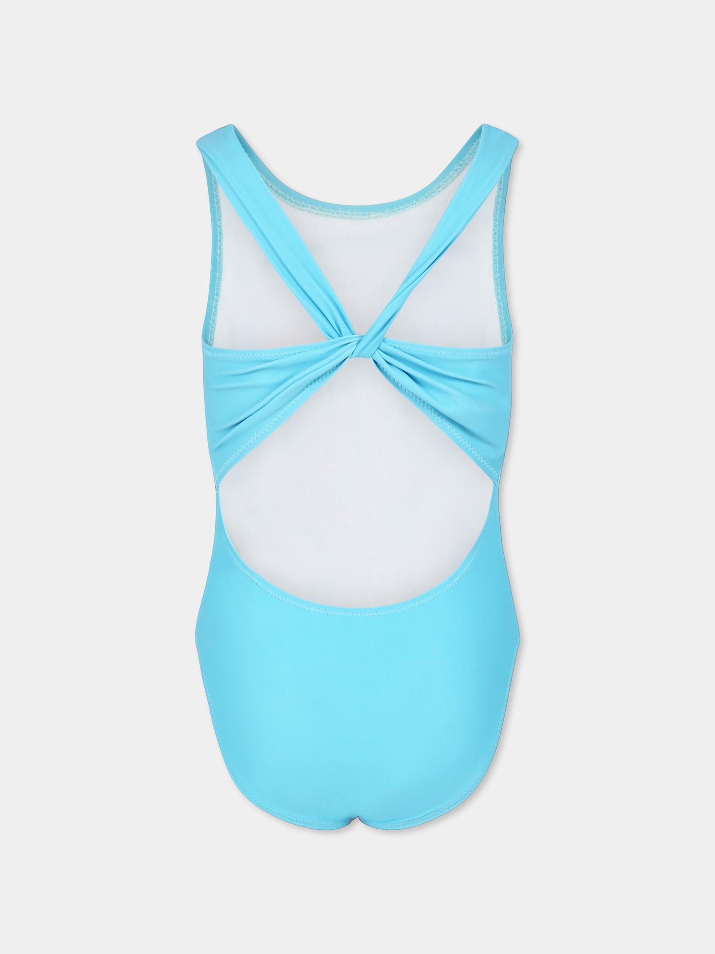 Maillot de bain bleu clair pour fille avec flamants