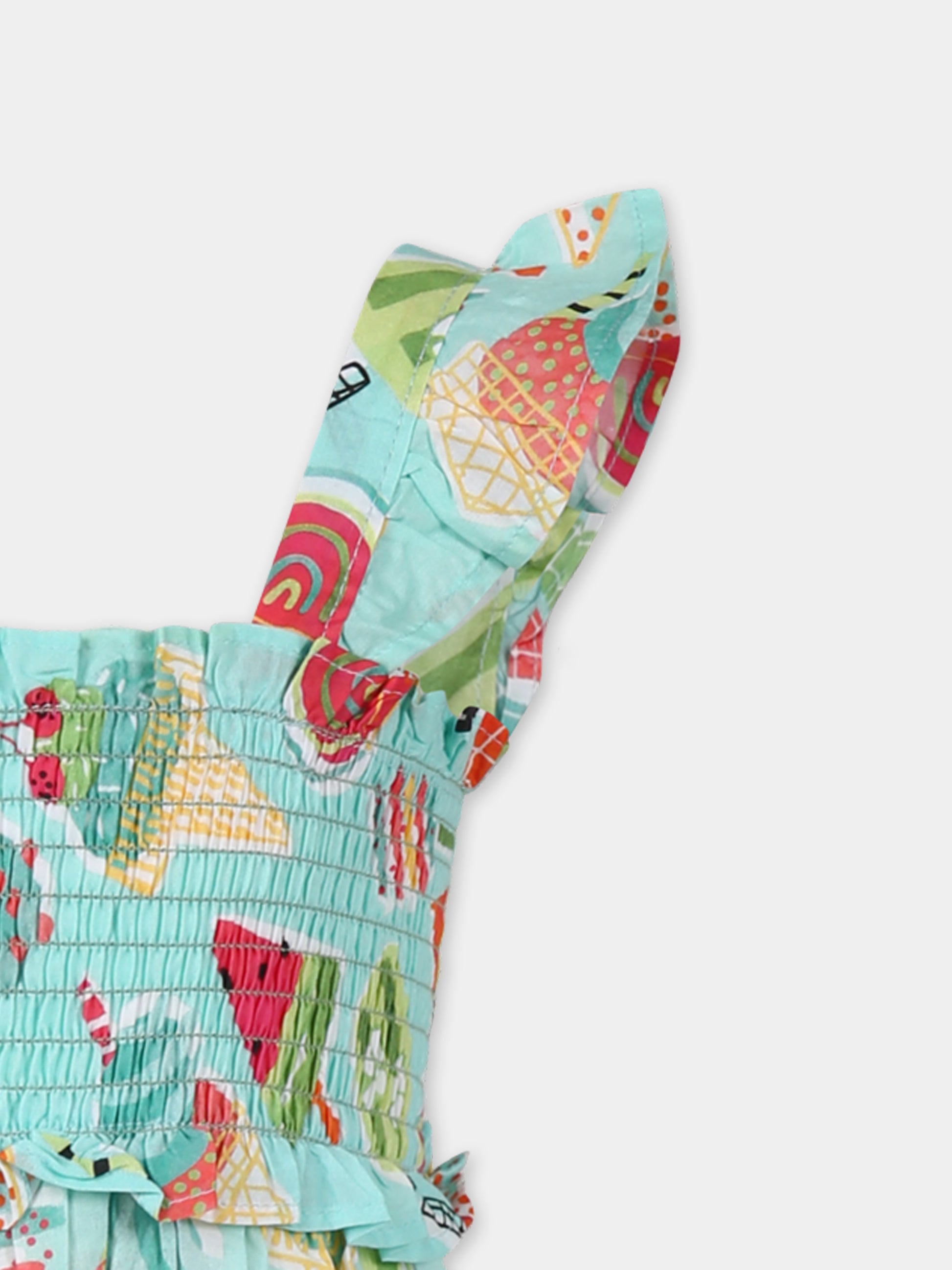 Copricostume verde per bambina con gelato all-over,Mayoral,3939 044