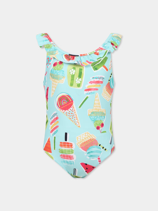 Maillot de bain bleu clair pour fille