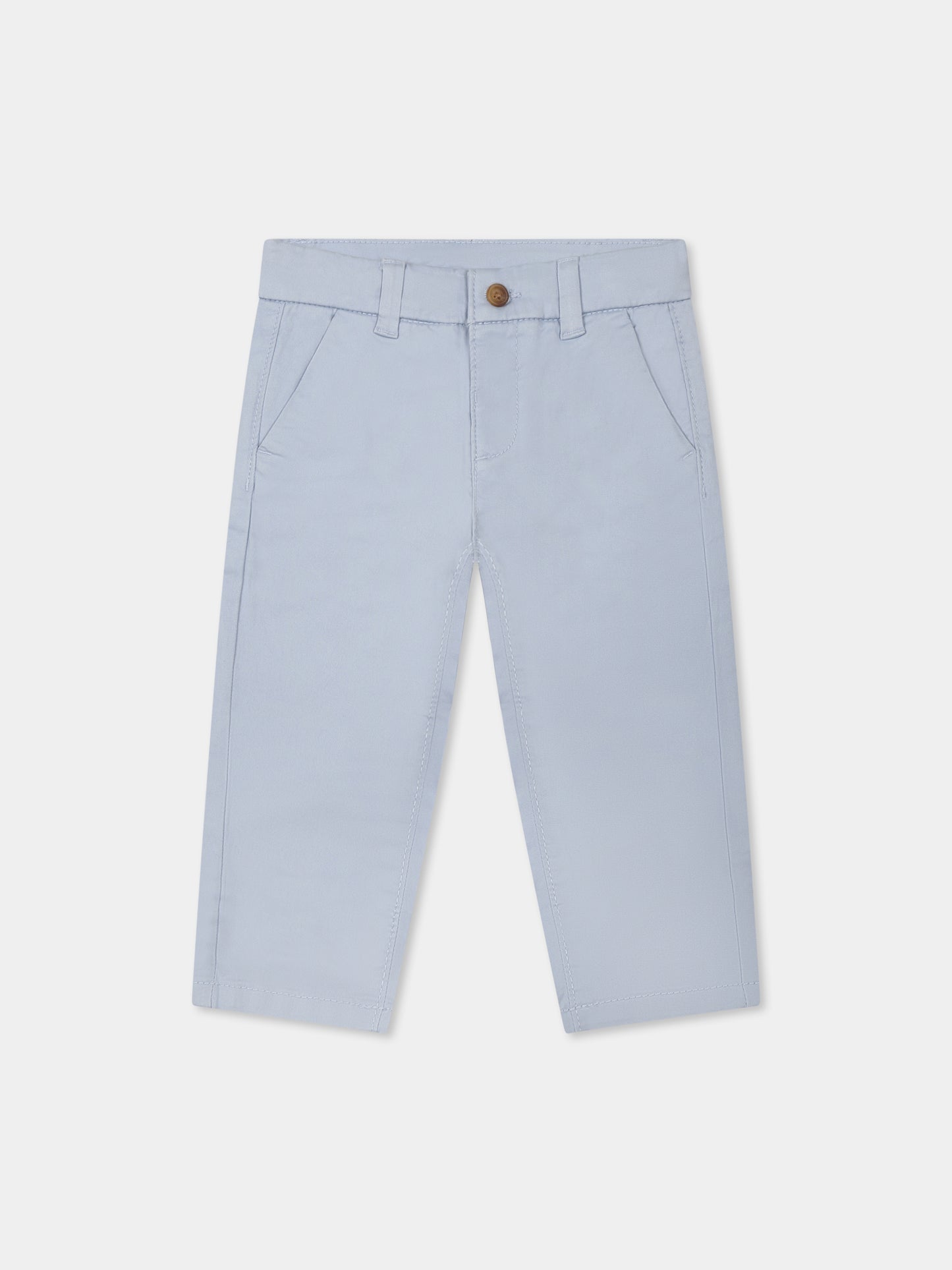 Pantalon bleu clair pour bébé garçon avec logo