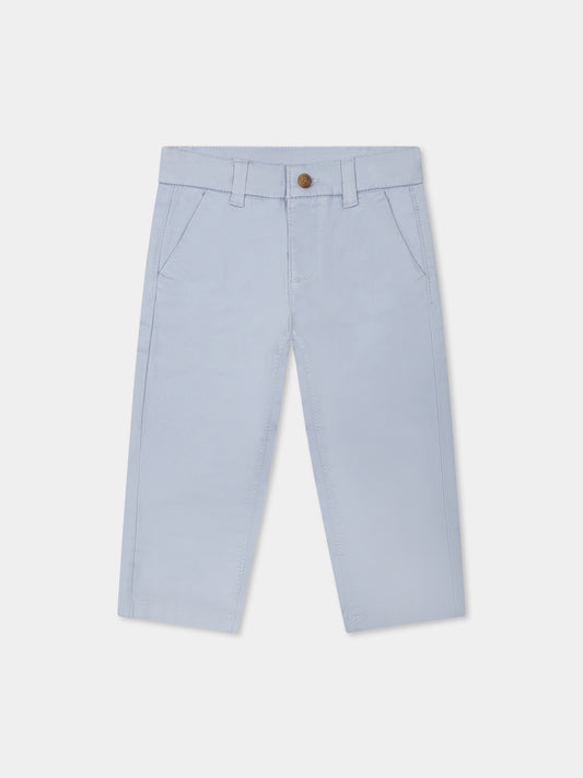 Pantalon bleu clair pour bébé garçon avec logo