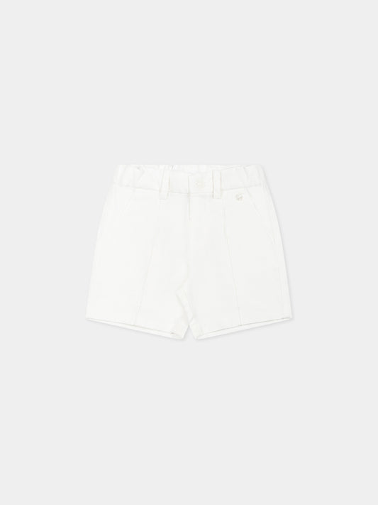 Short blanc pour bébé garçon