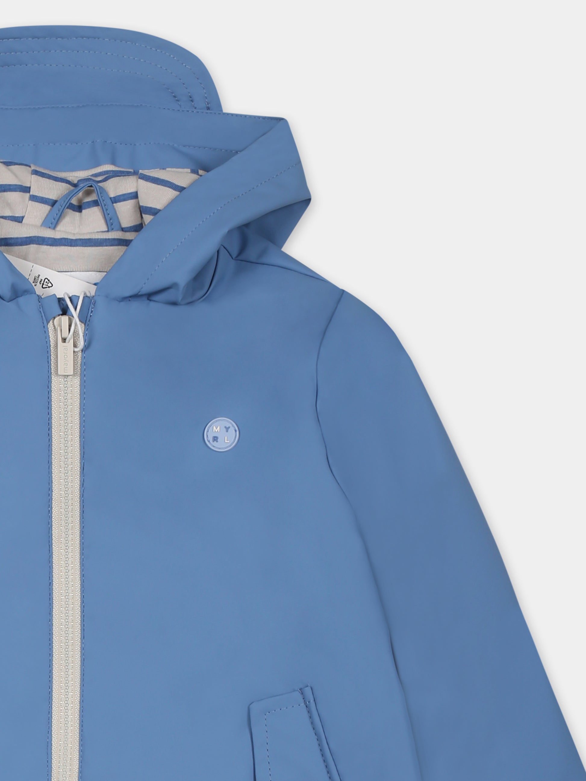 Impermeabile azzurro per neonato con logo,Mayoral,1475 063