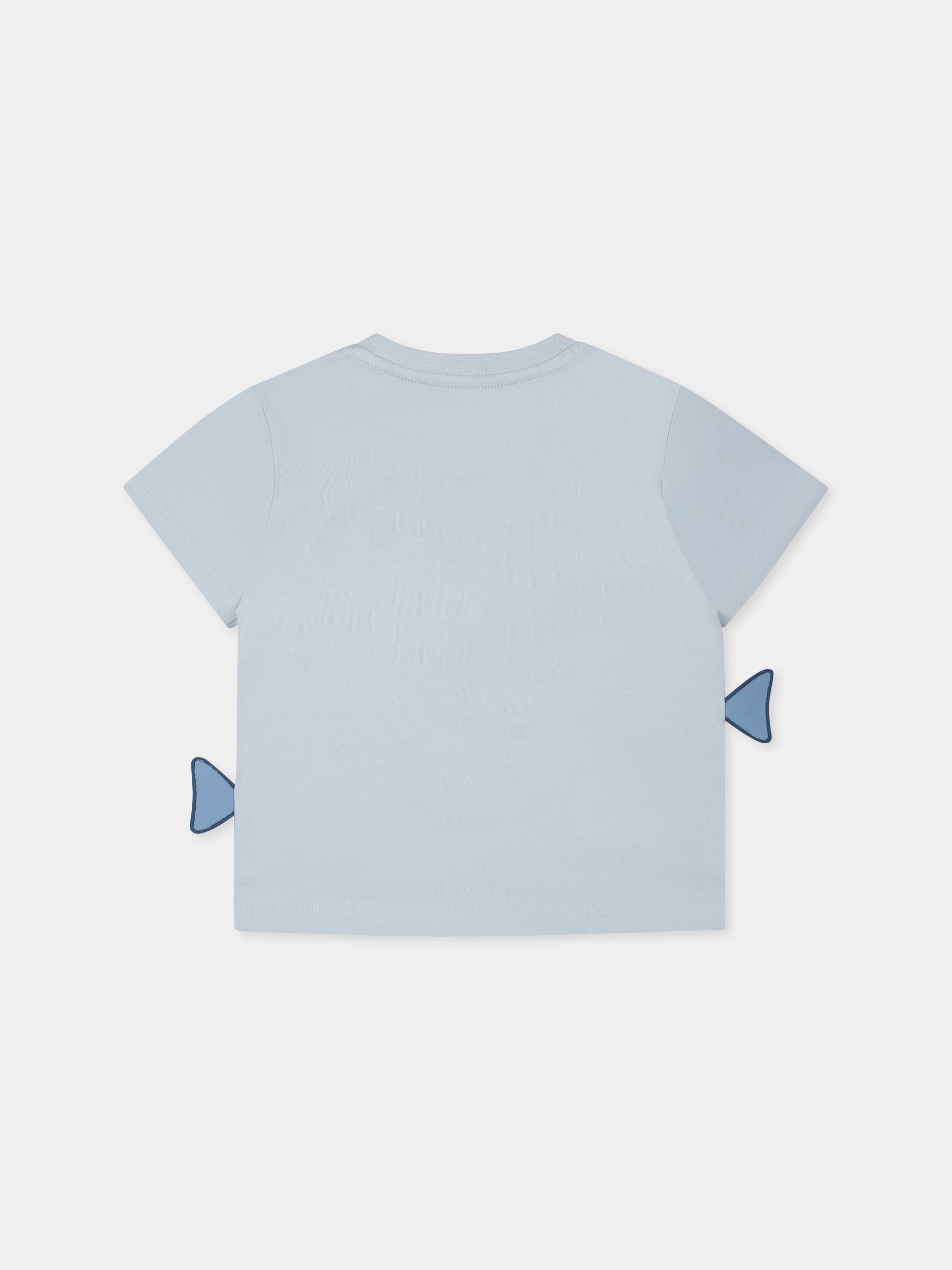 T-shirt celeste per neonato con squali,Mayoral,1061 040