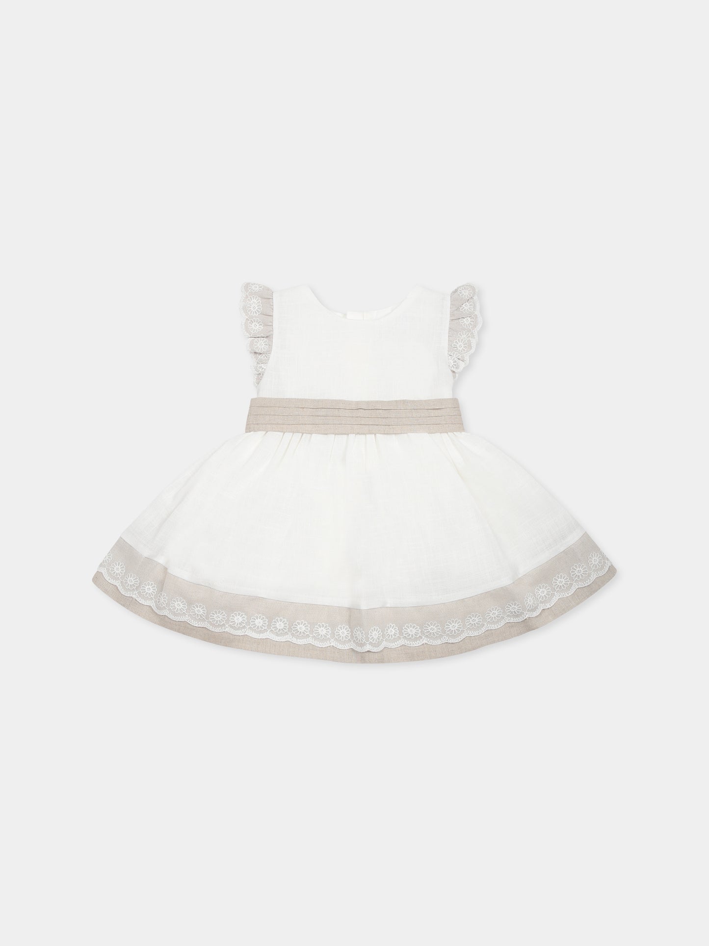 Robe ivoire pour bébé fille avec nœud