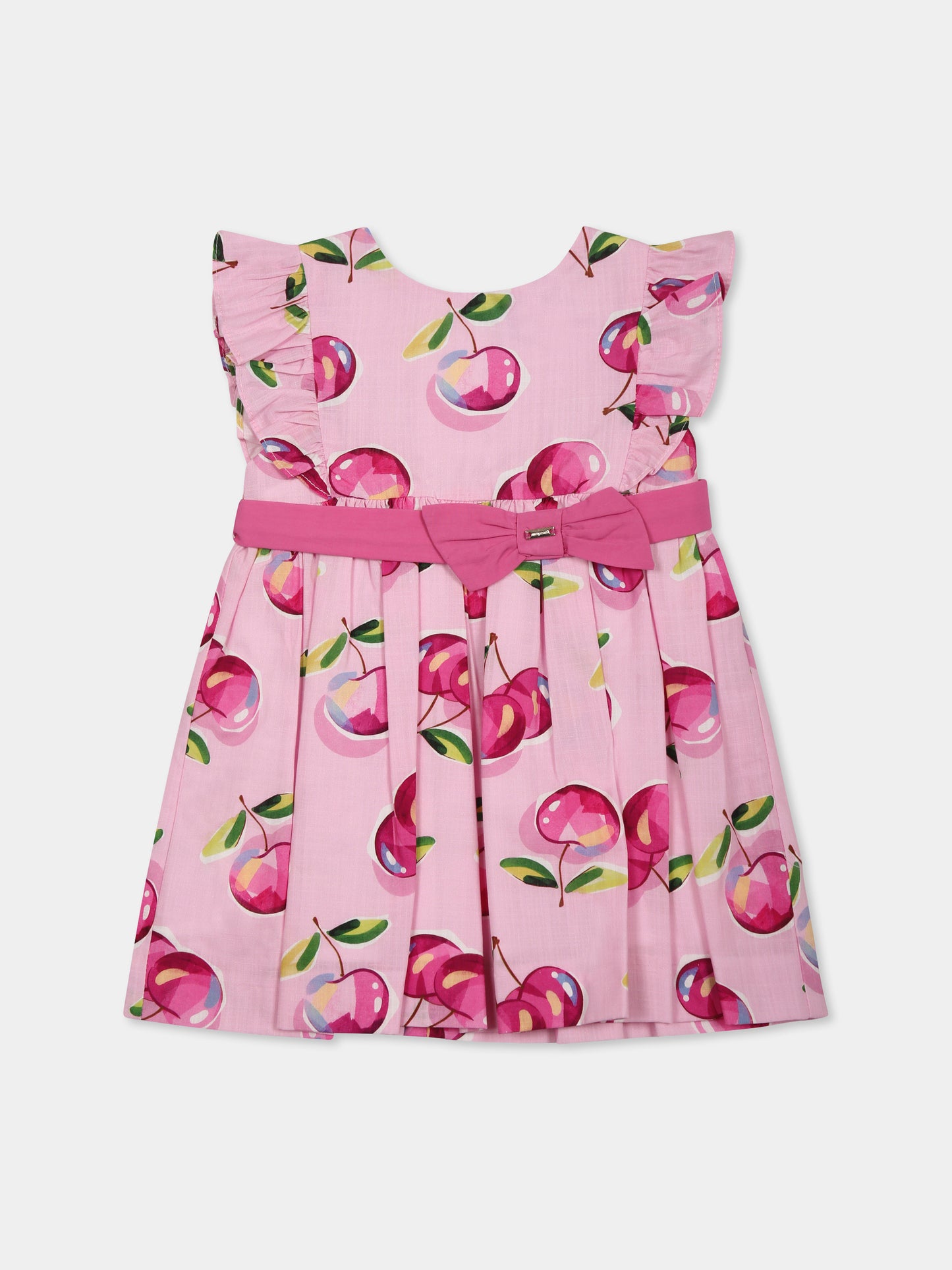 Vestito rosa per neonata con ciliegie,Mayoral,1914 018