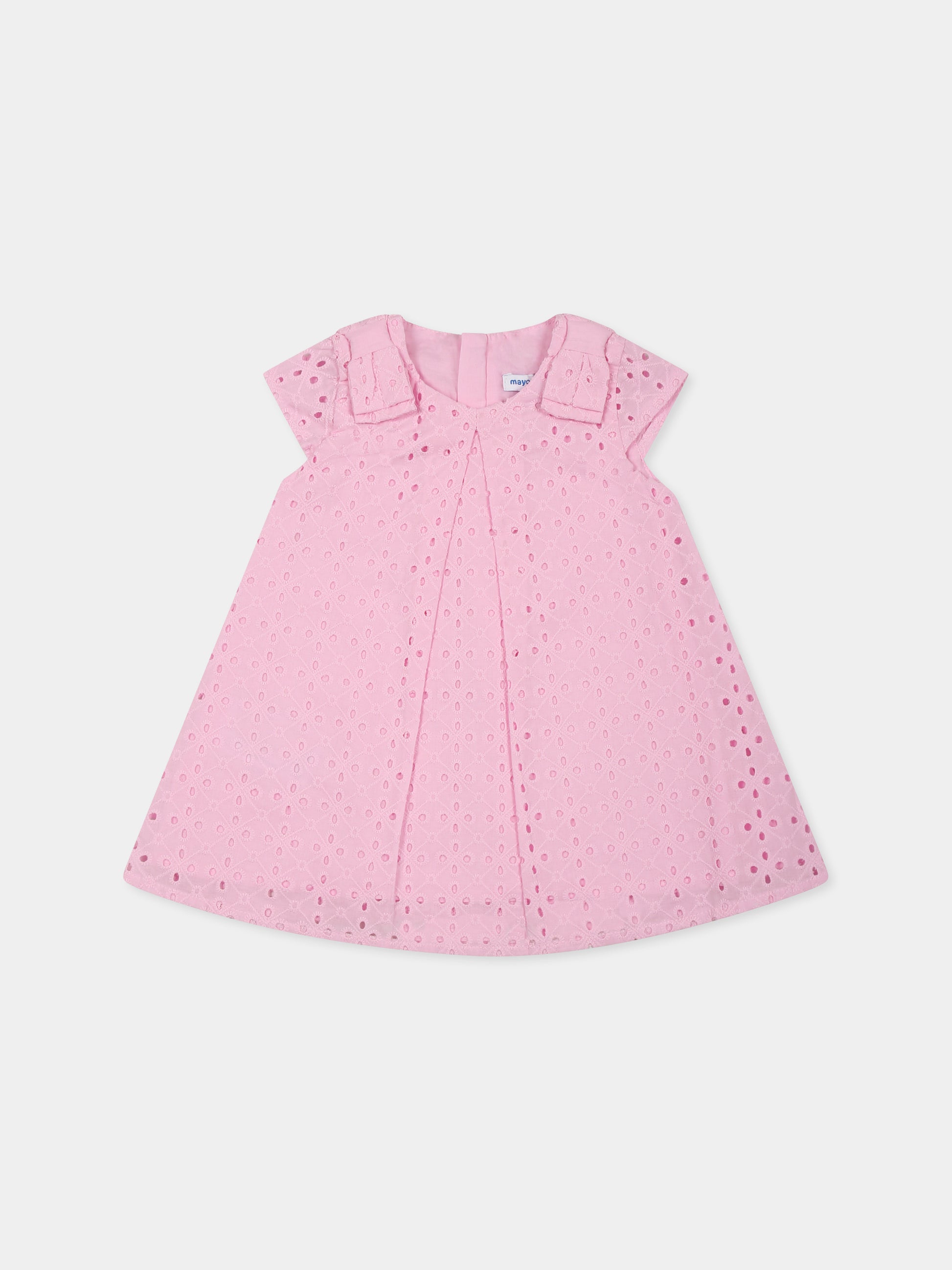 Vestito rosa per neonata con ricami,Mayoral,1913 044