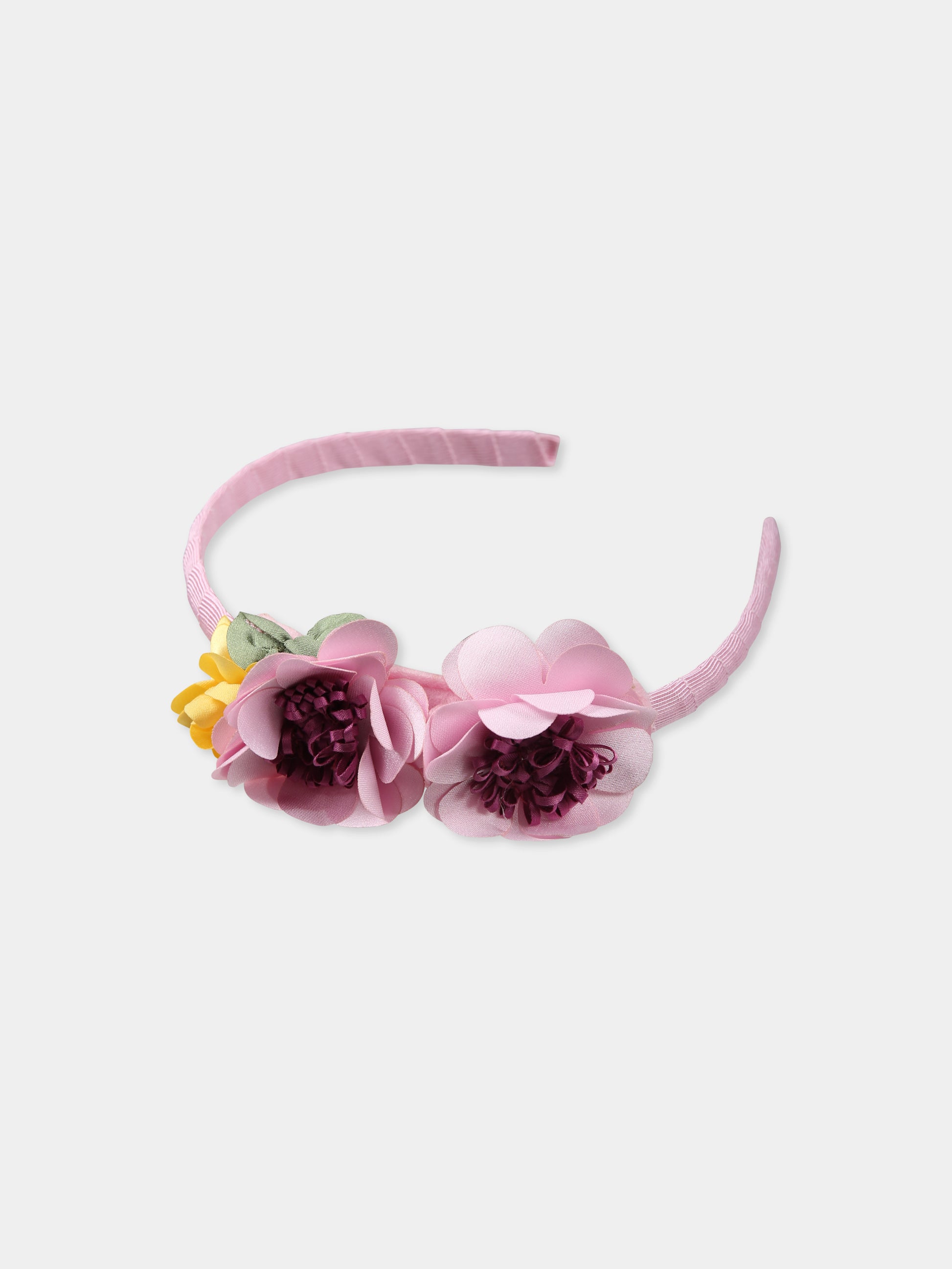 Cerchietto rosa per neonata con fiori,Mayoral,10888 022