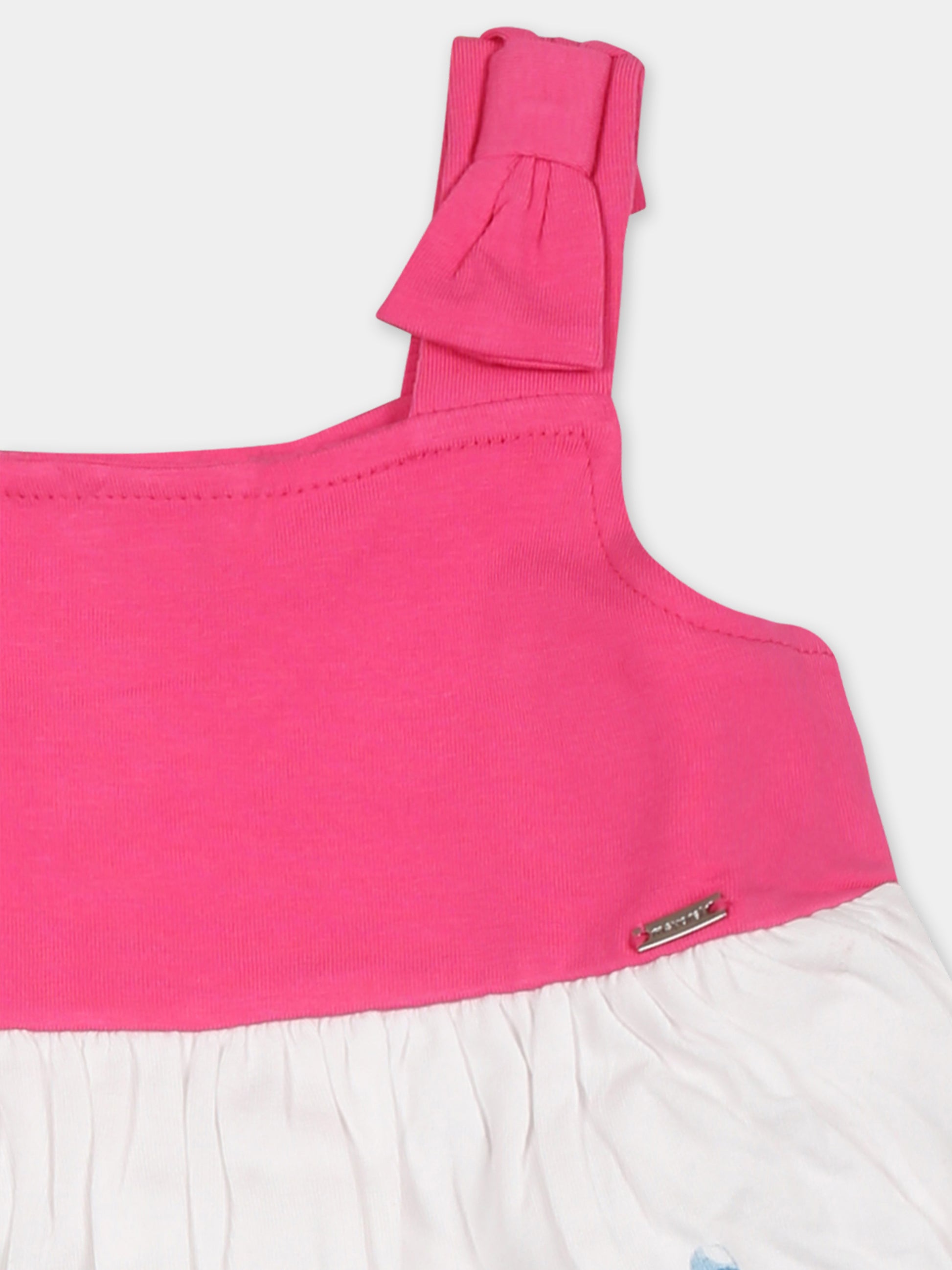 Vestito bianco per neonata con stampa sirena e pesci,Mayoral,1924 078