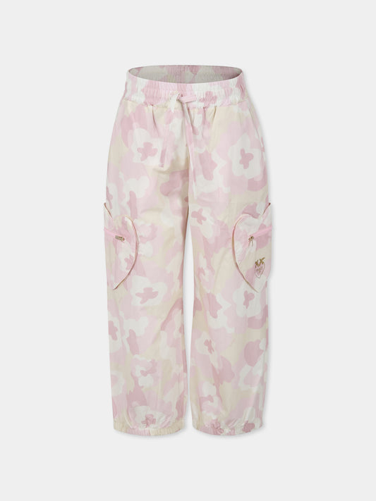 Pantaloni rosa per bambina con logo,Pinko,S4PIBGPA212 140