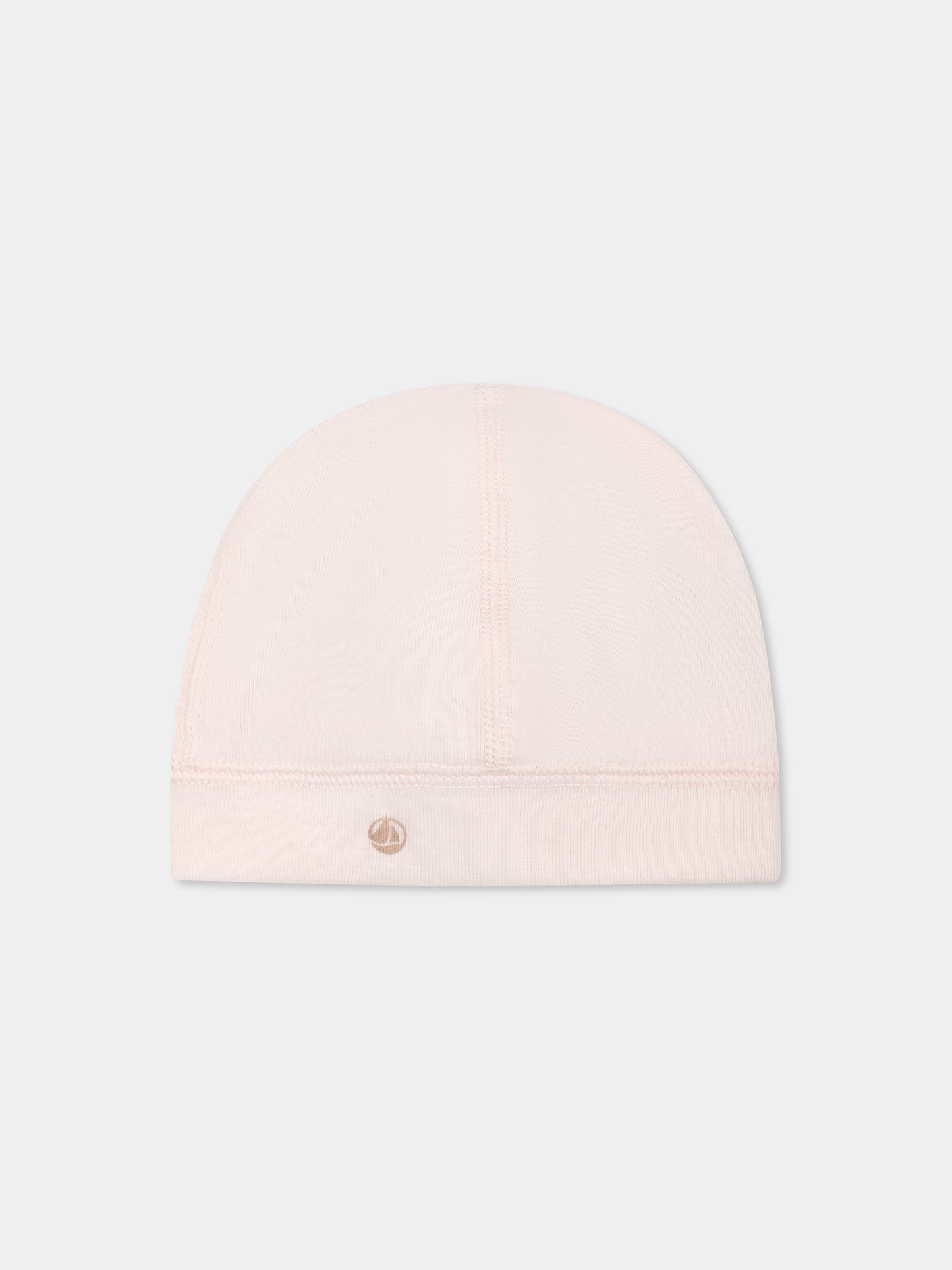 Chapeau rose pour bébé fille avec logo