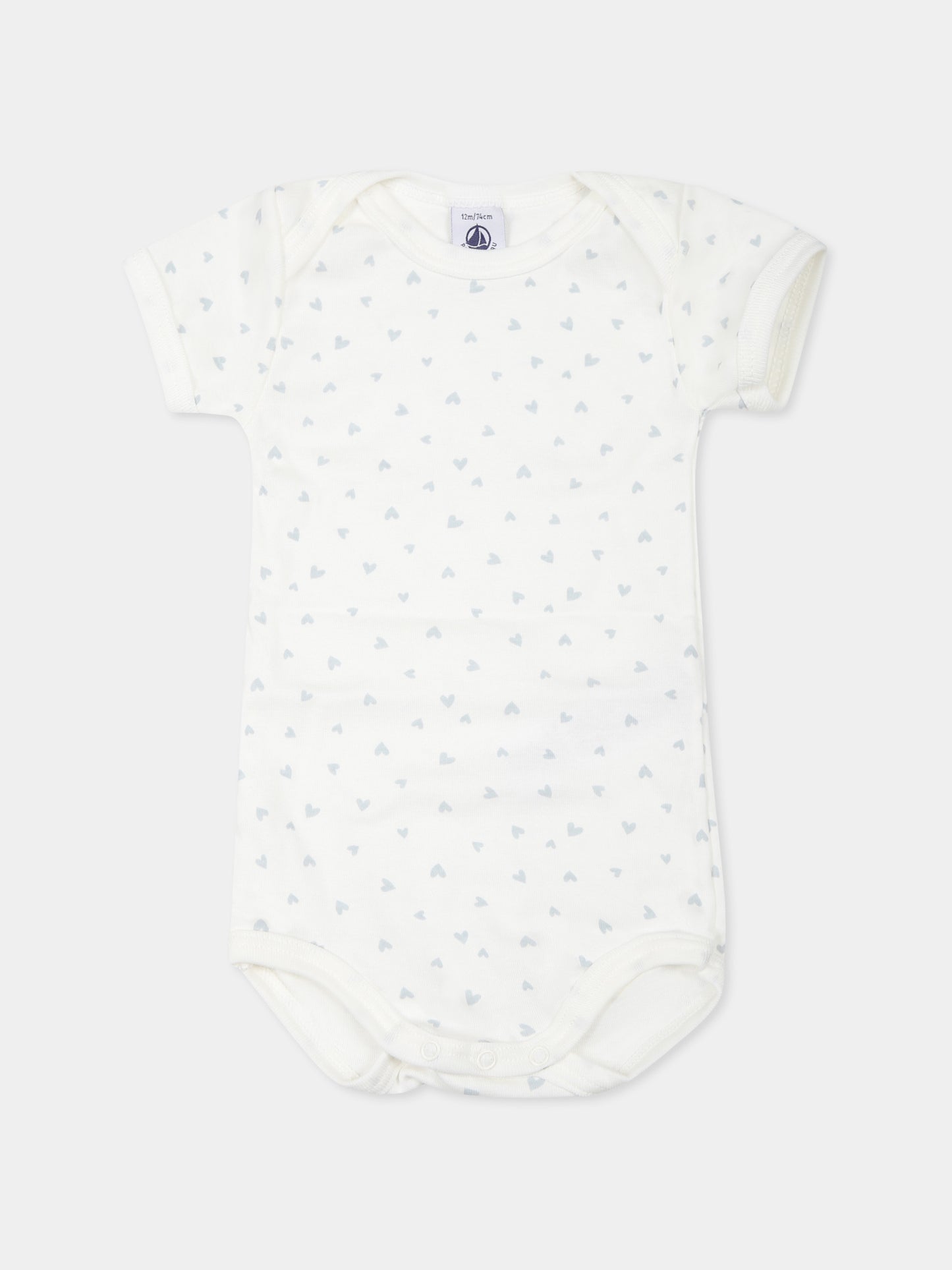 Set body bianco per neonati con cuori,Petit Bateau,A0CX9 VARIANTE 1 00