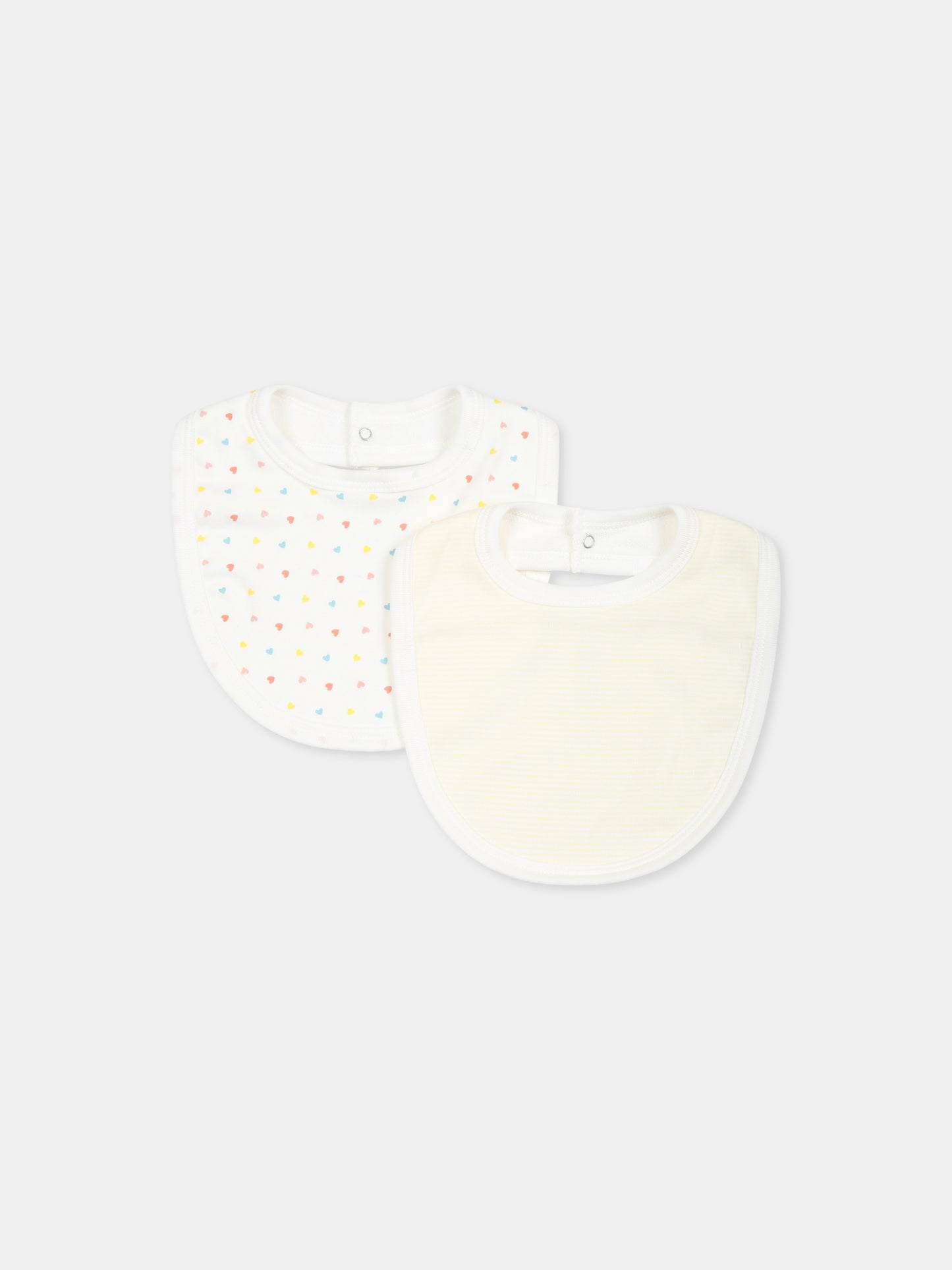 Set bavaglini multicolor per neonati con cuori e righe,Petit Bateau,A0CI9 VARIANTE 2 03