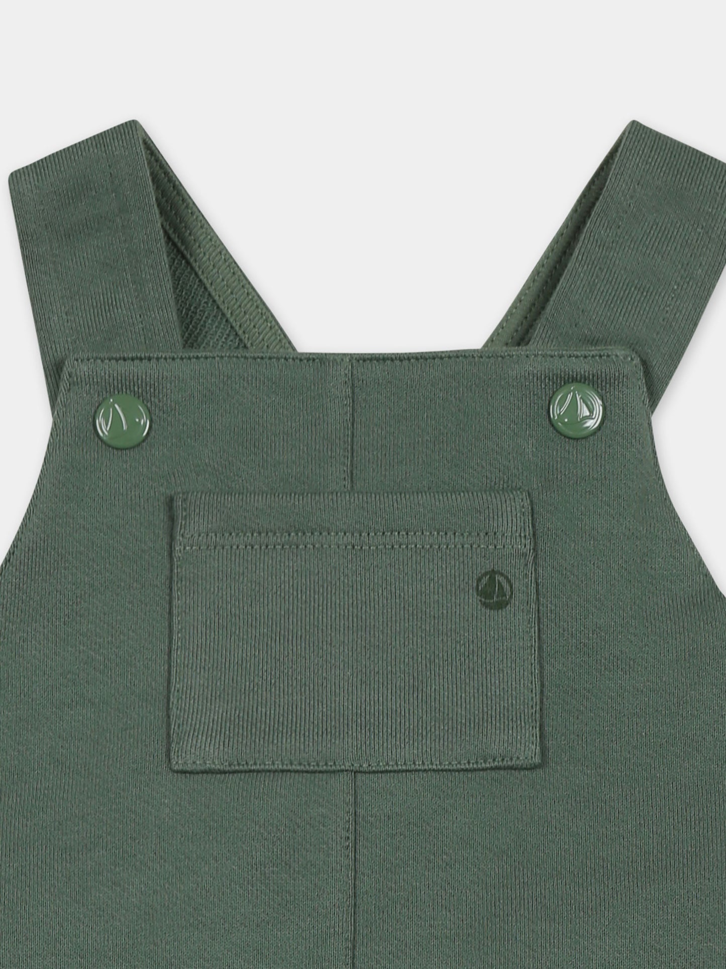 Salopette verde per neonato con logo,Petit Bateau,A0CV9 PALMERAIE 01