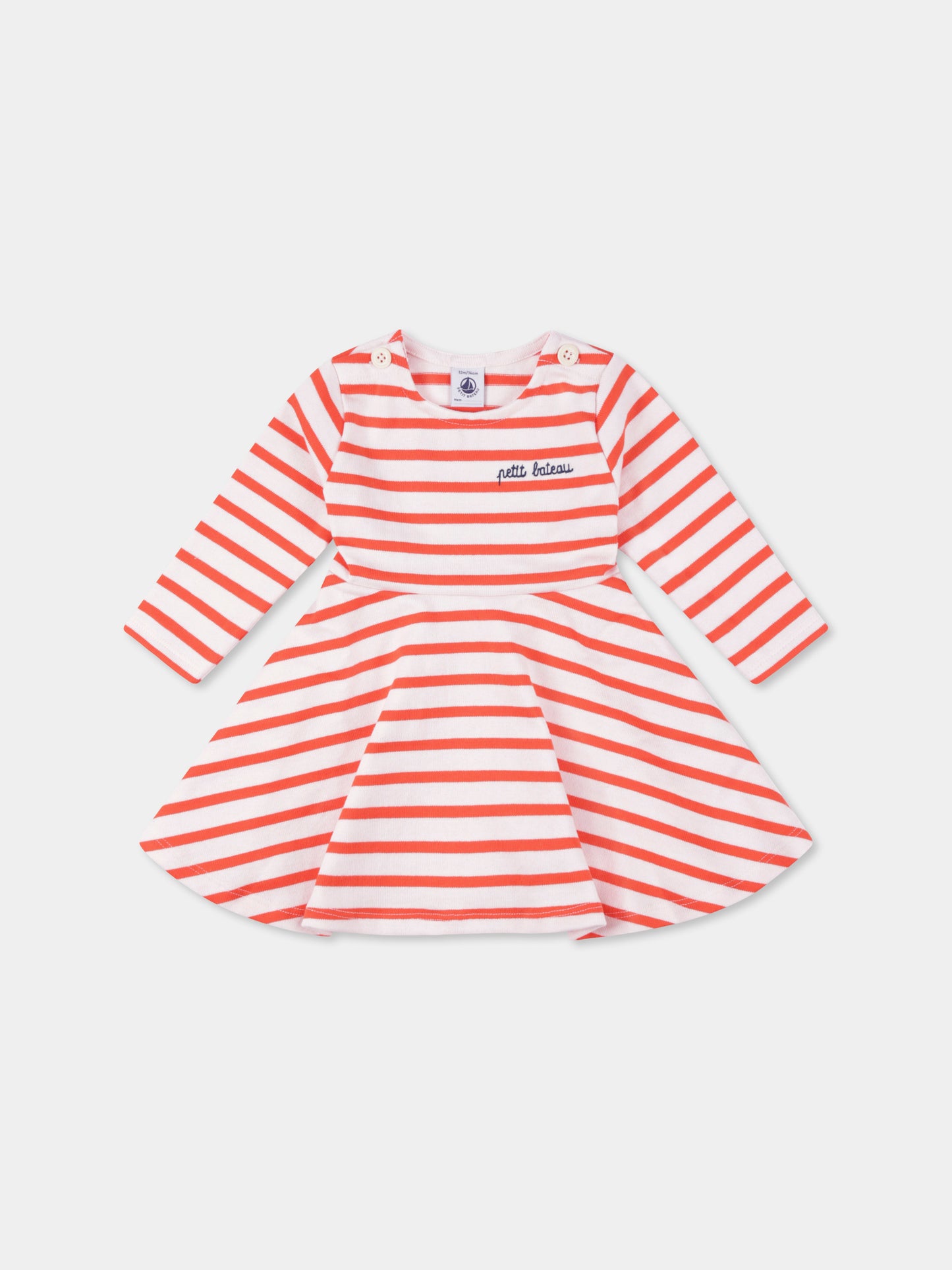 Vestito multicolor per neonata con logo,Petit Bateau,A0D5X FLEUR/SPICY 01