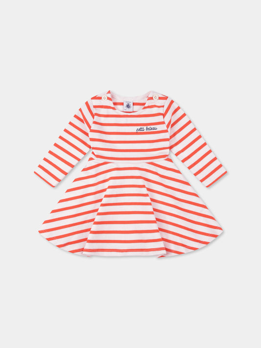 Vestito multicolor per neonata con logo,Petit Bateau,A0D5X FLEUR/SPICY 01