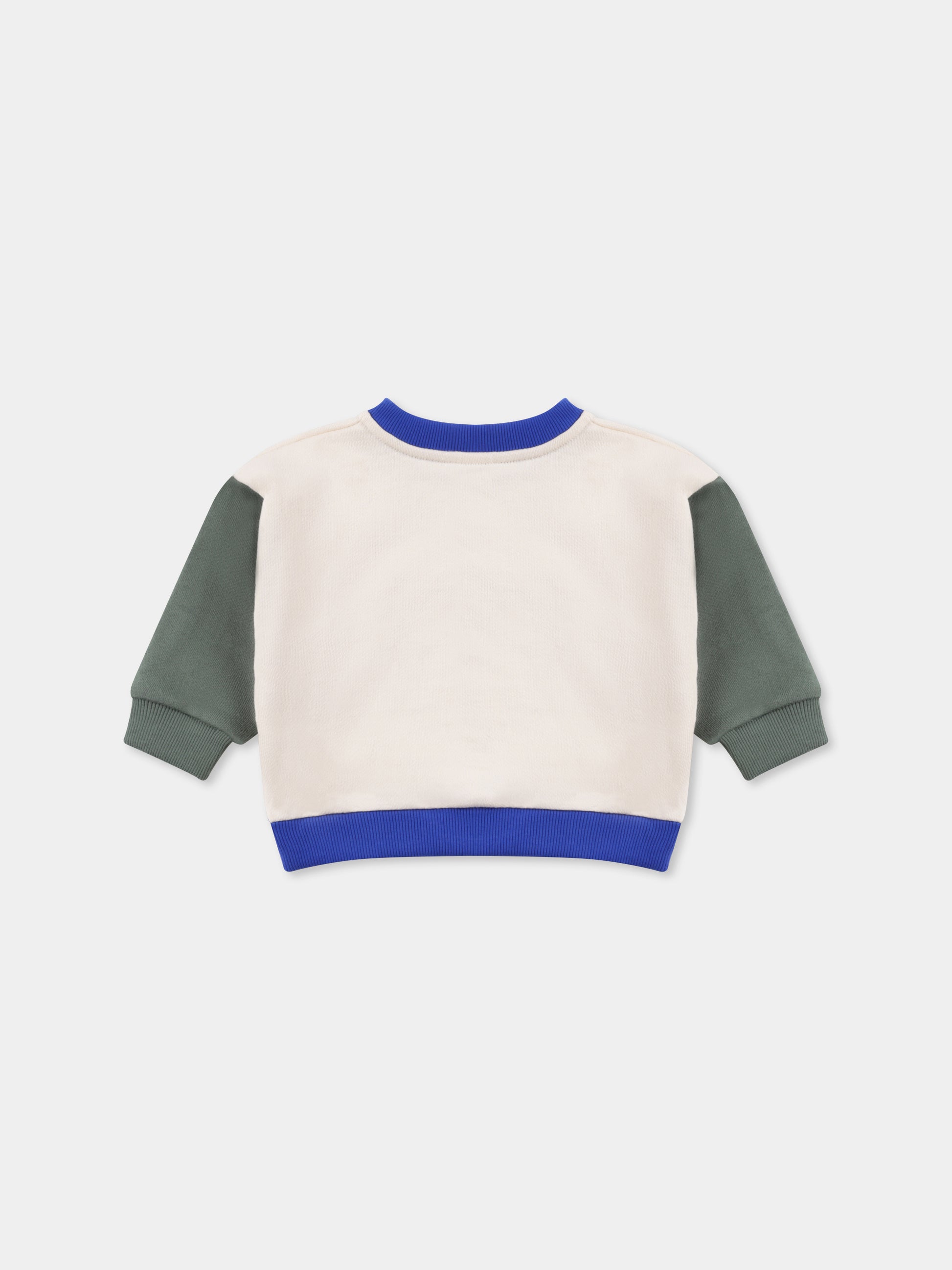 Felpa avorio per neonato con logo,Petit Bateau,A0CPO AVALANCHE/PALMERAIE 01