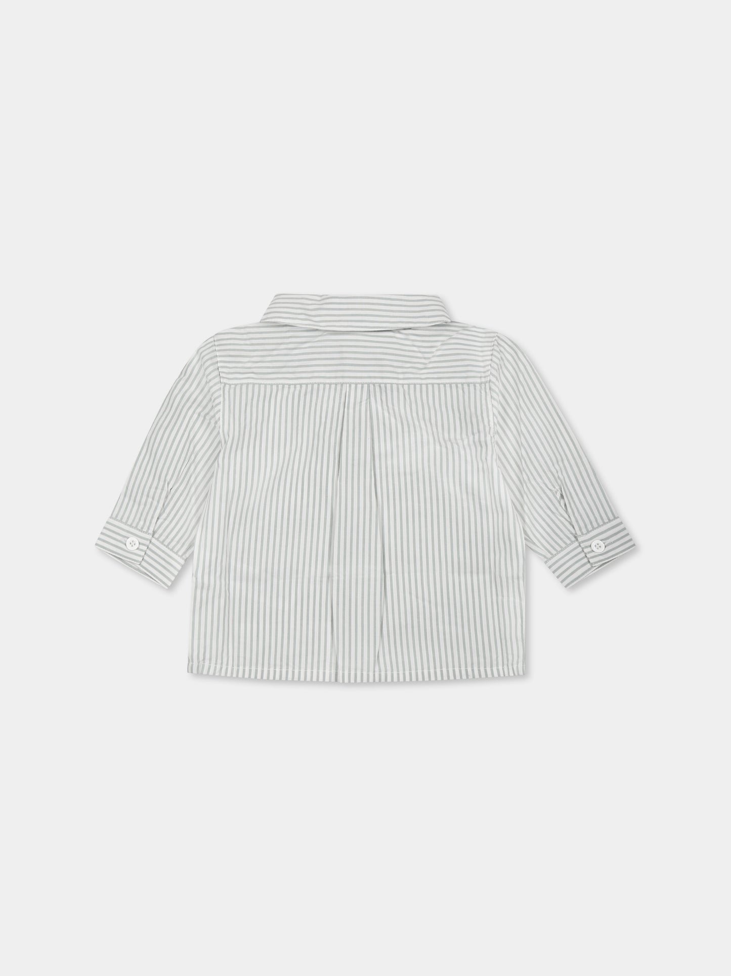 Camicia grigia per neonato con logo,Petit Bateau,A0CP9 PAUL/ECUME 09