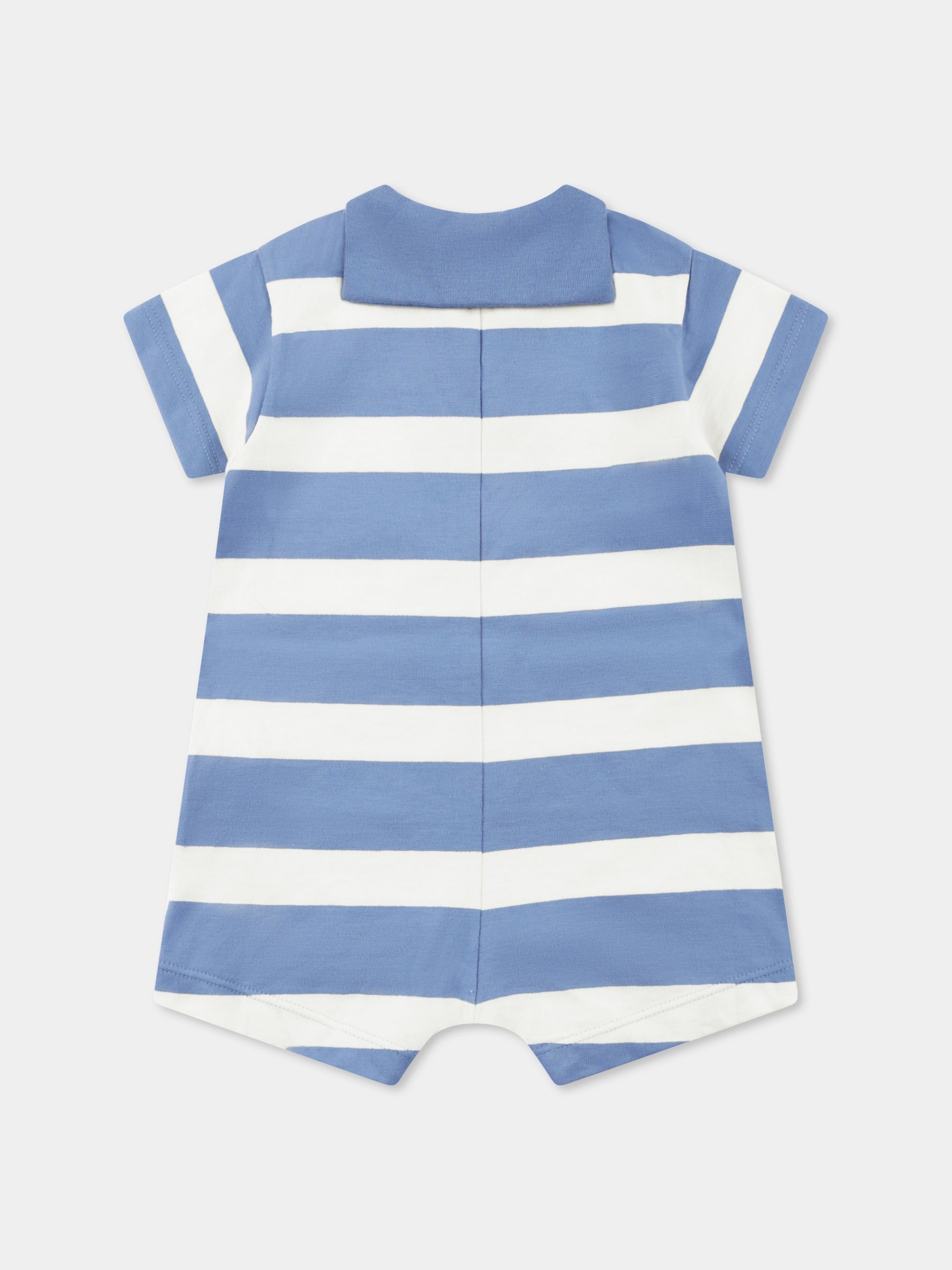 Set pagliaccetto celeste per neonato con logo,Petit Bateau,A0COR ALASKA/MULTICO 01