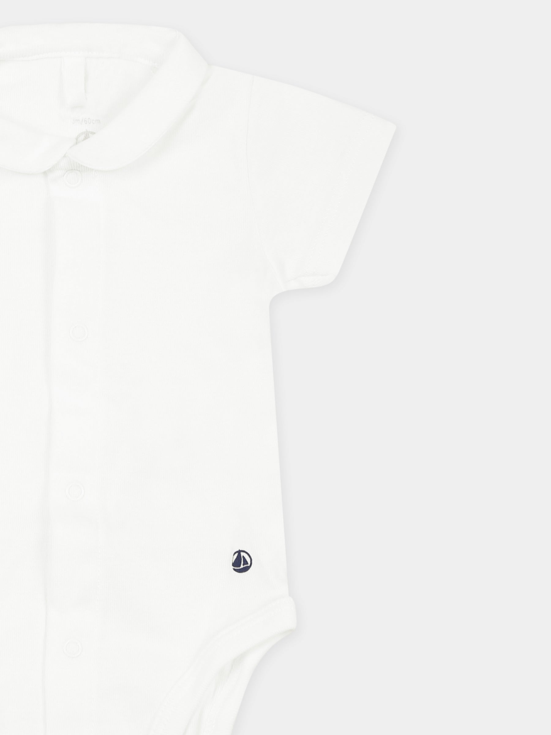 Body bianco per neonati,Petit Bateau,A09FN MARSHMALLOW 01