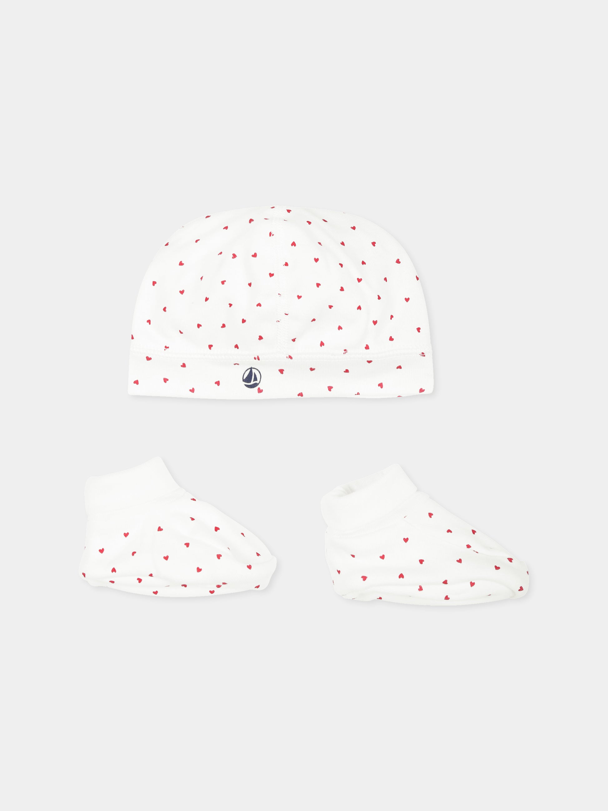 Set accessori bianco per neonati con cuori,Petit Bateau,A0ARZ VARIANTE 1 00