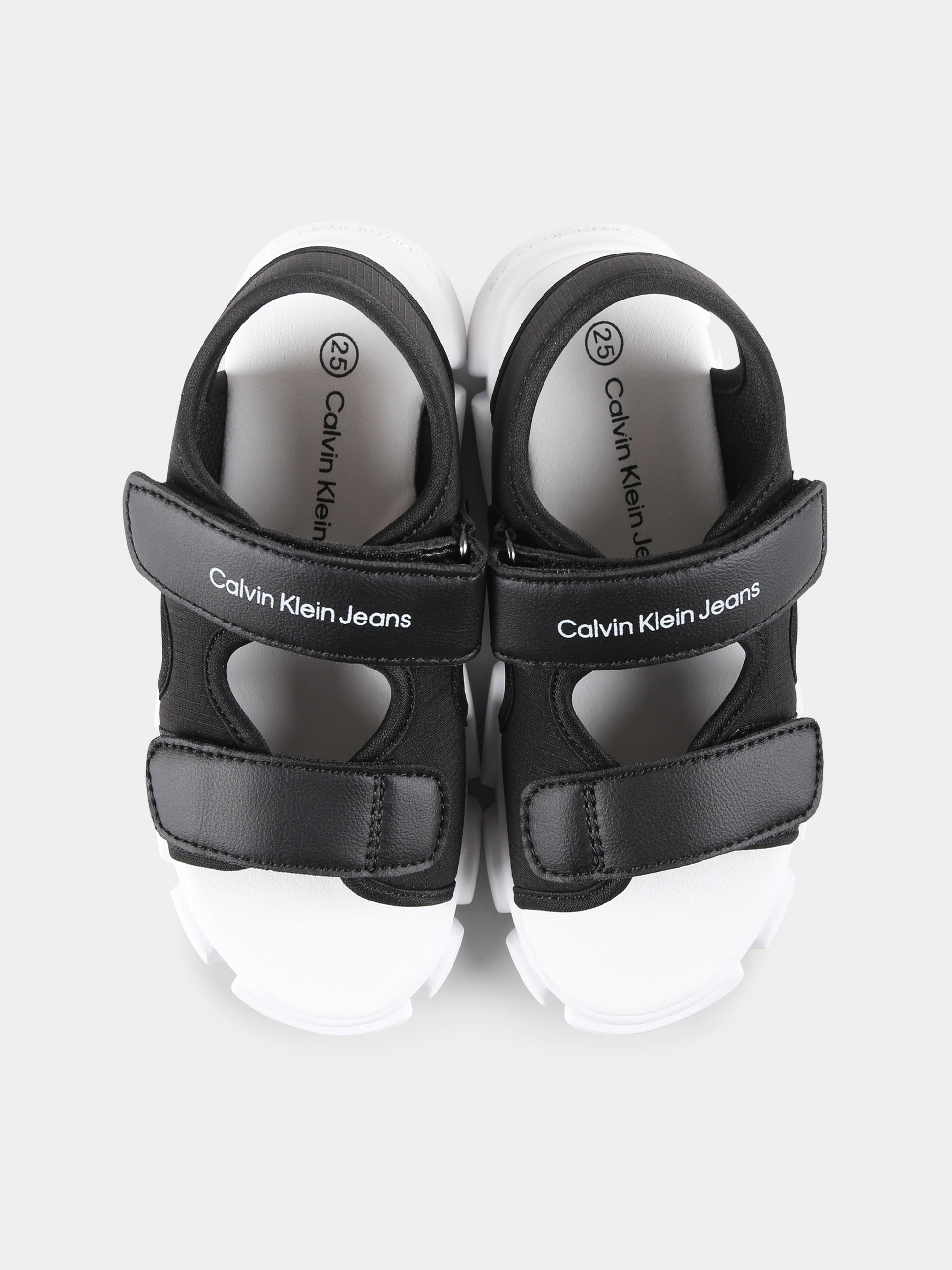 Sandali neri per bambini con logo,Calvin Klein Kids,V1B2 83020 1591999