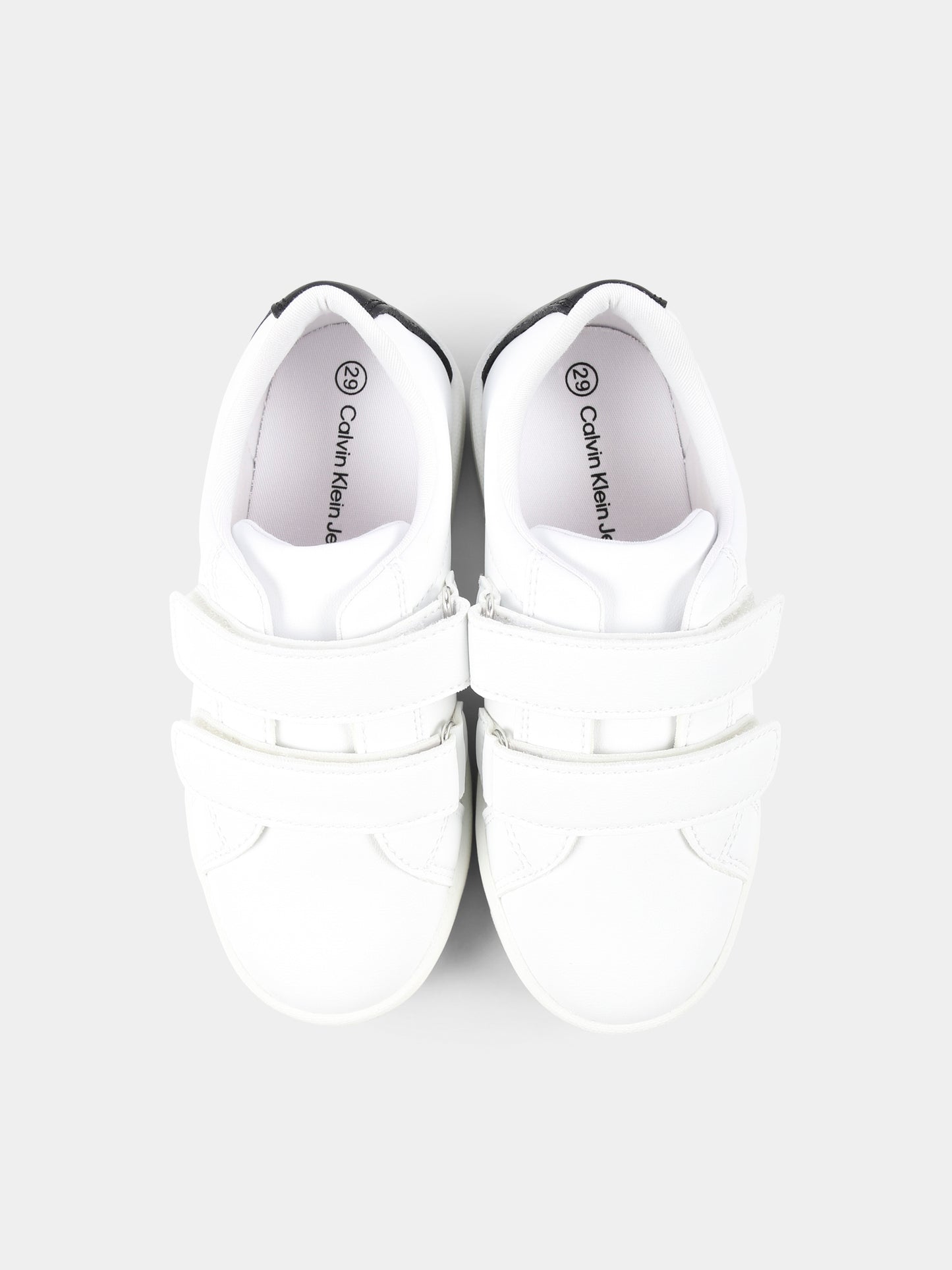 Sneakers bianche per bambini con logo,Calvin Klein Kids,V1X9 82080 1355X002