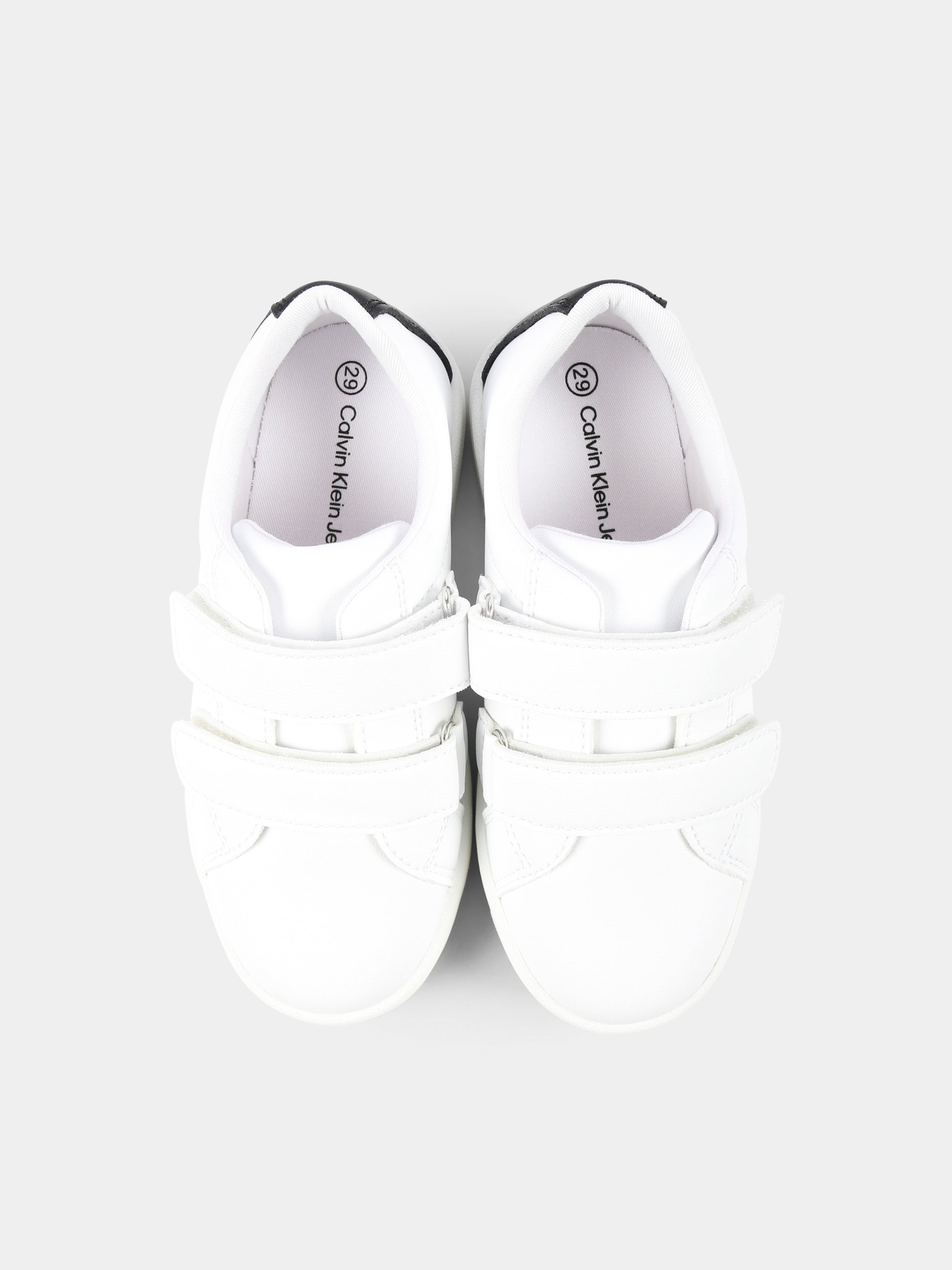 Sneakers bianche per bambini con logo,Calvin Klein Kids,V1X9 82080 1355X002